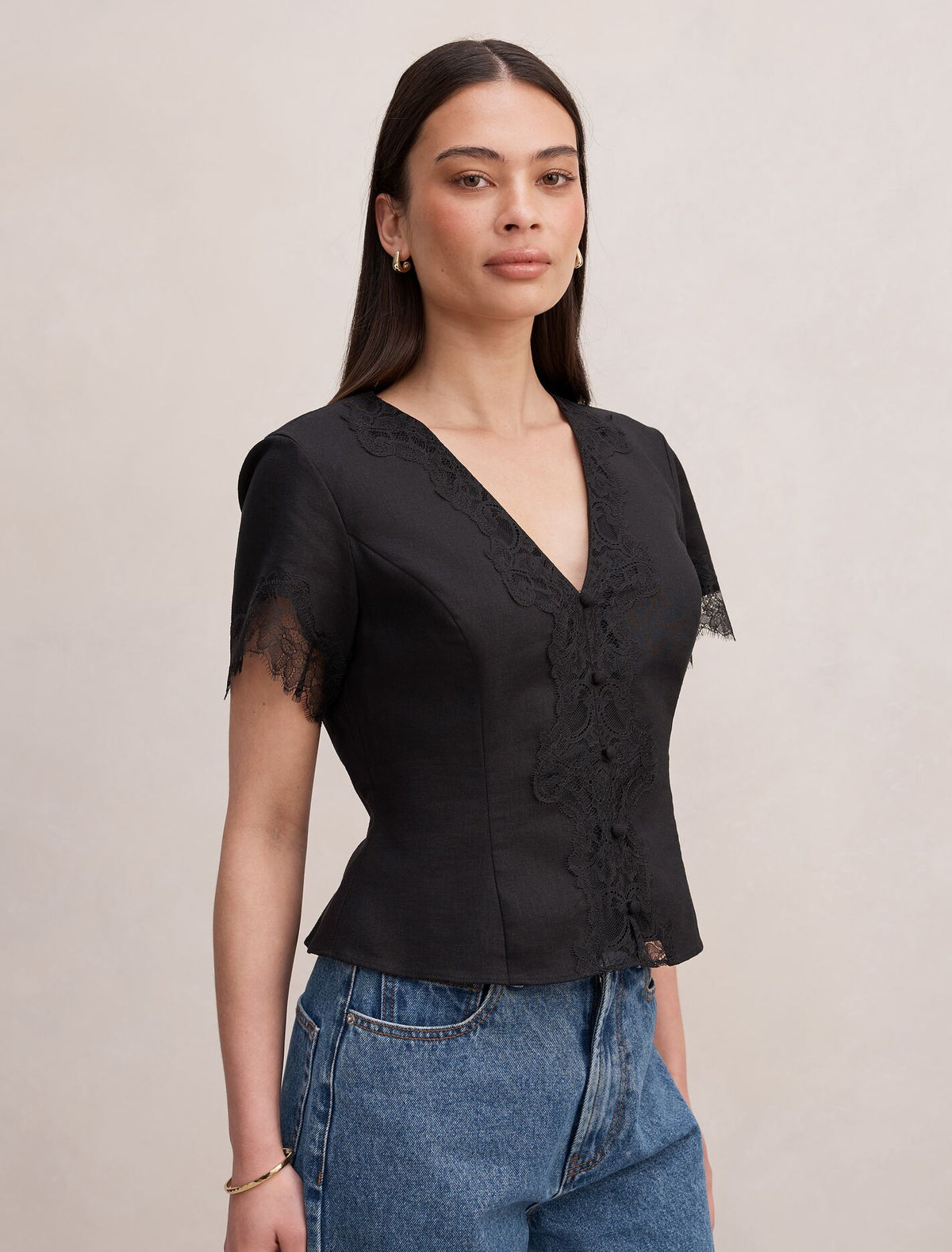Ingrid Lace Trim Blouse Forever New