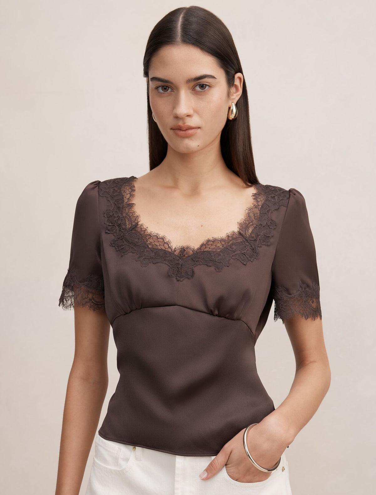 Juliette Lace Trim Top Forever New