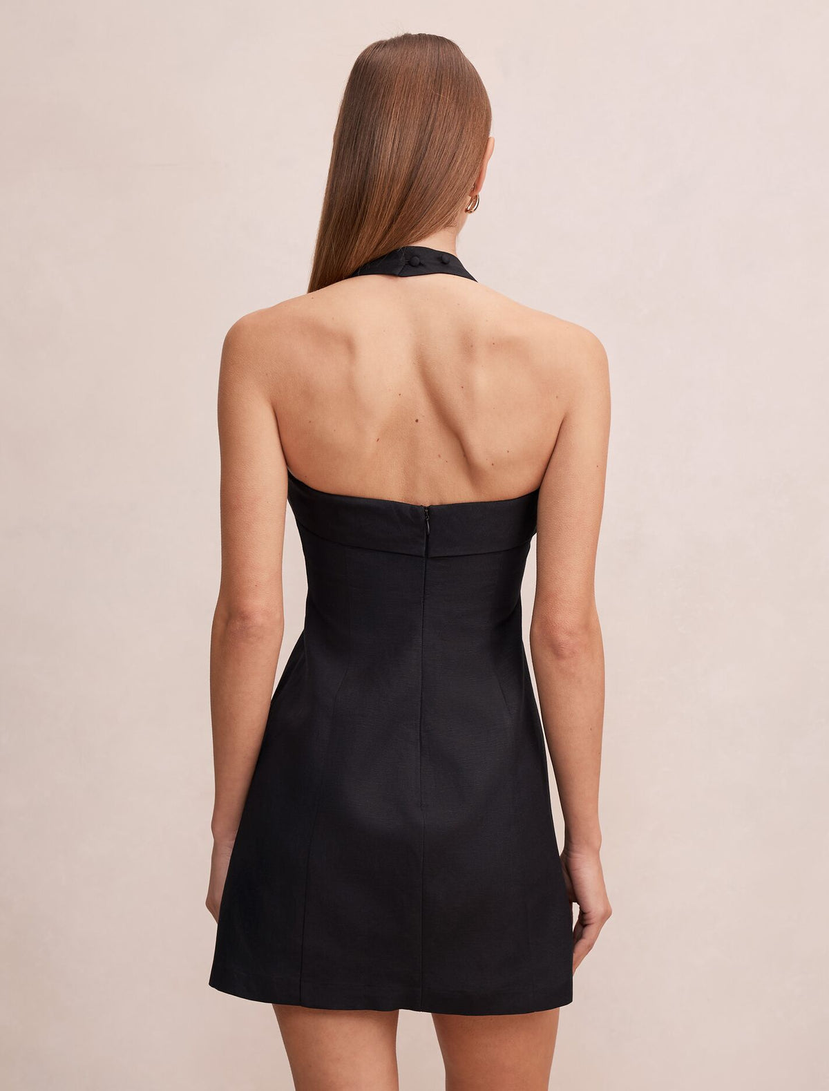 Rue Halter Linen Mini Dress Forever New