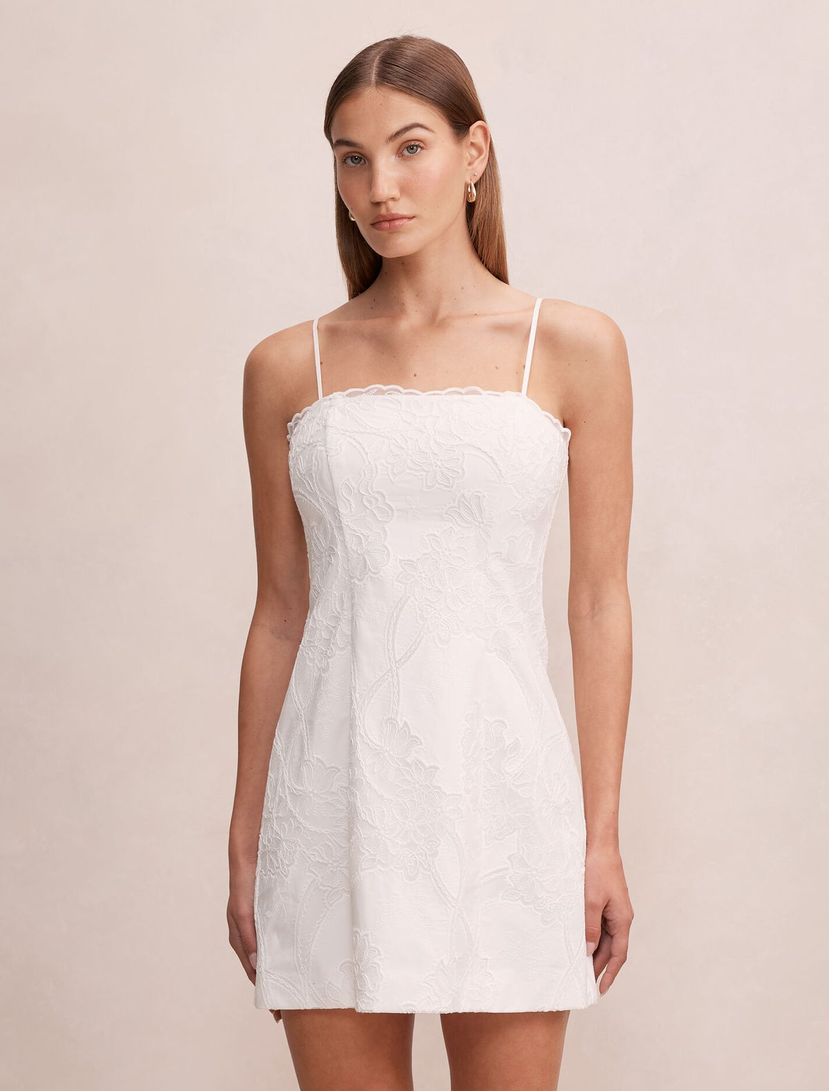 Annika All Over Lace Mini Dress Porcelain Forever New