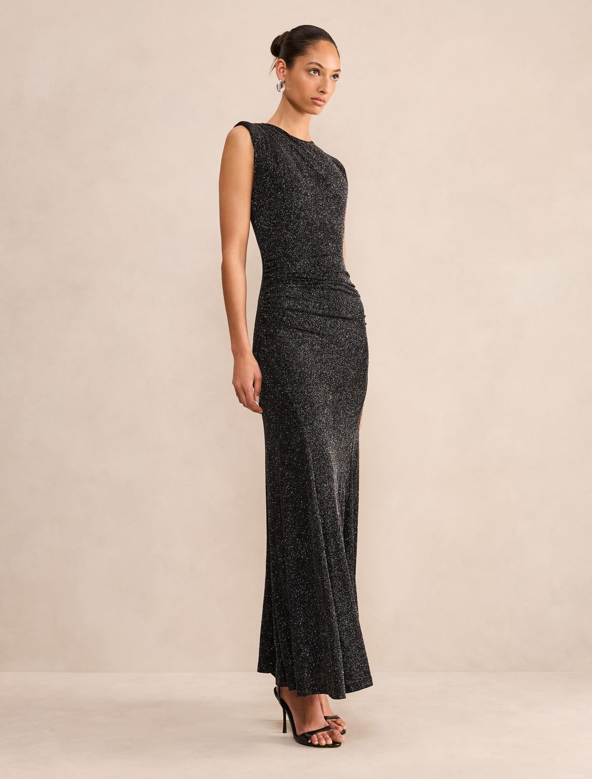 Ciara Gathered Glitter Maxi Dress Forever New