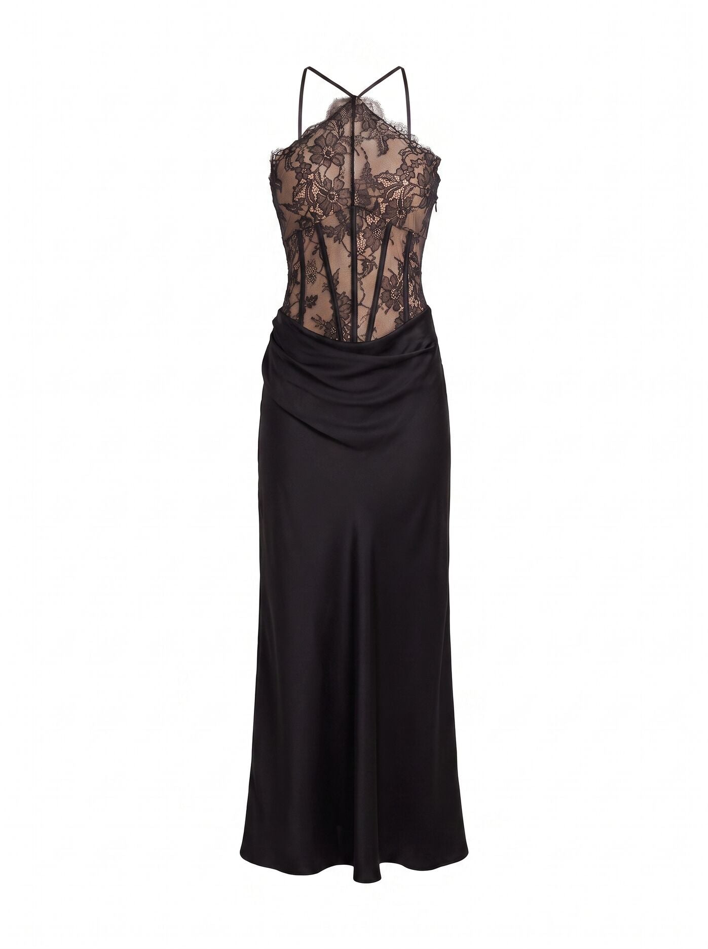Nellie Lace Halter Maxi Dress