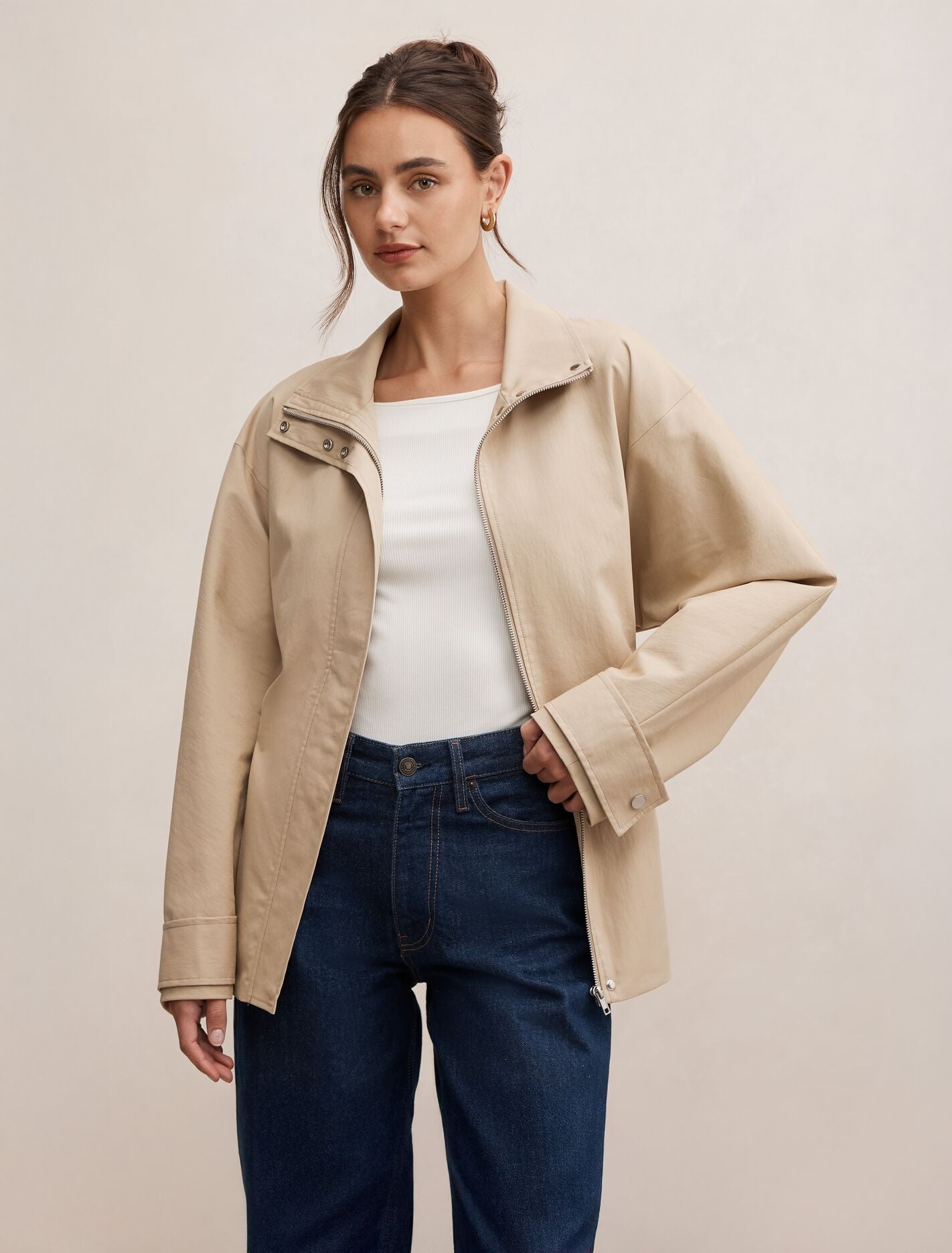 Nina Belted Funnel Neck Jacket Forever New