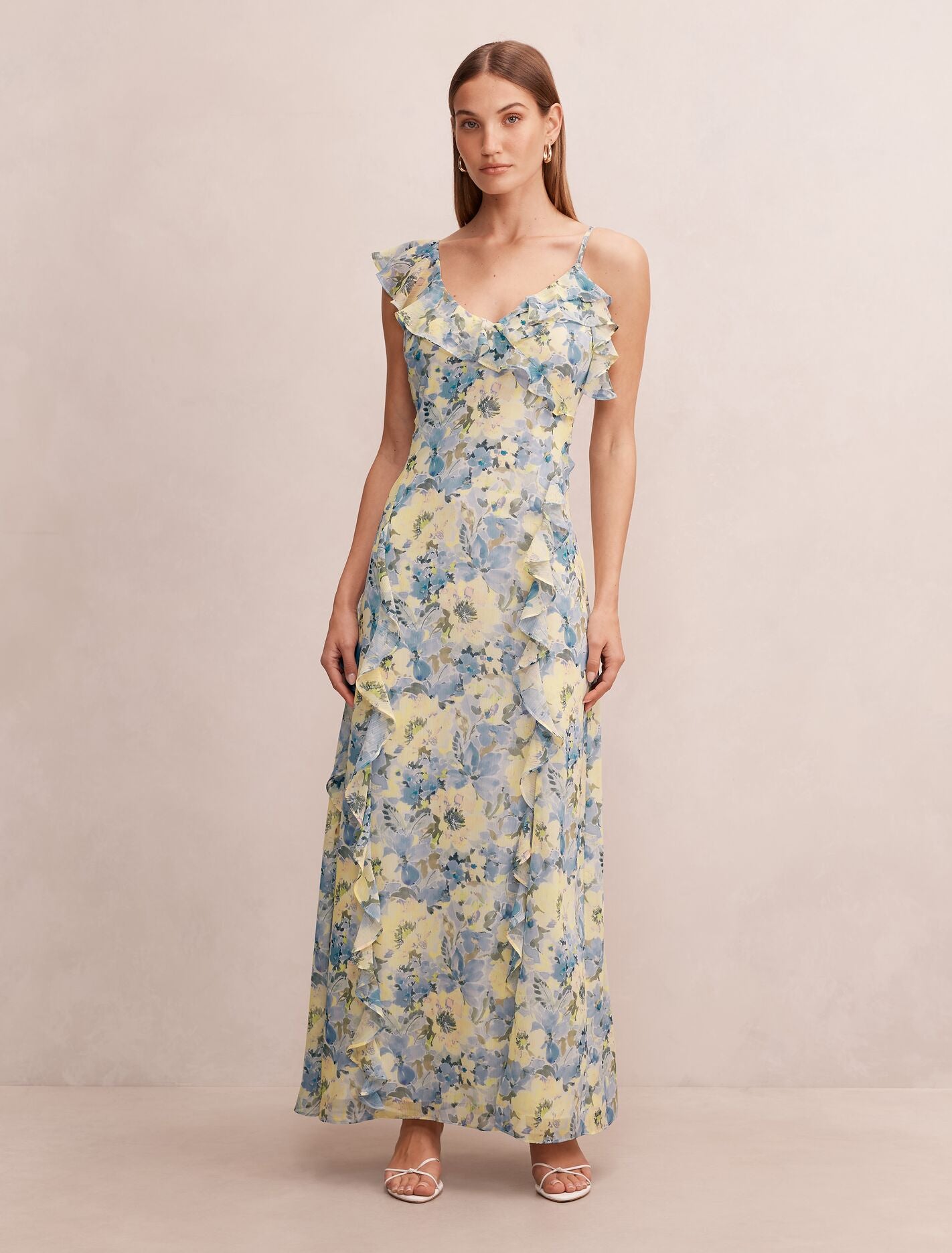 Lorenze Ruffle Maxi Dress
