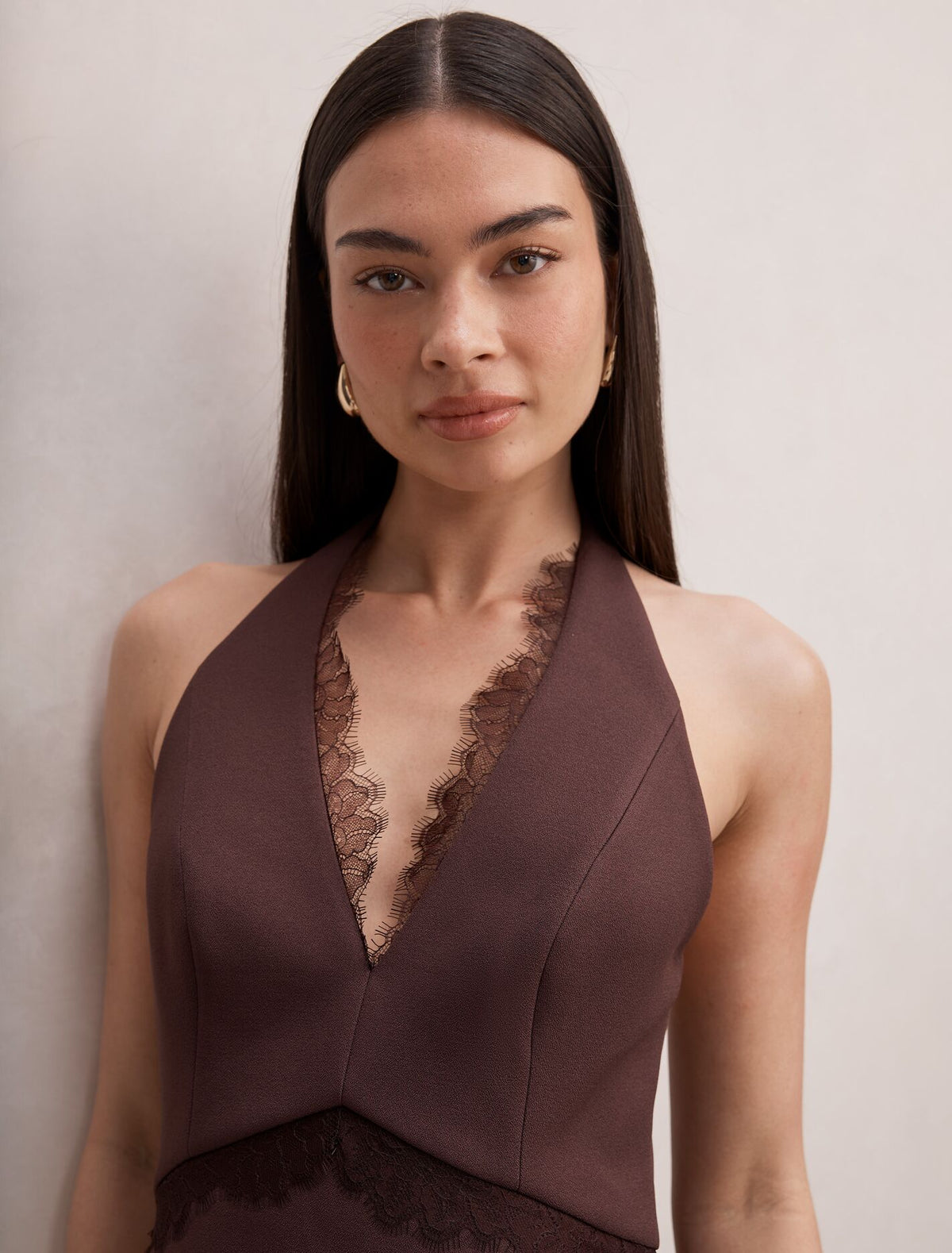 Kobi Lace Halter Mini Dress Forever New