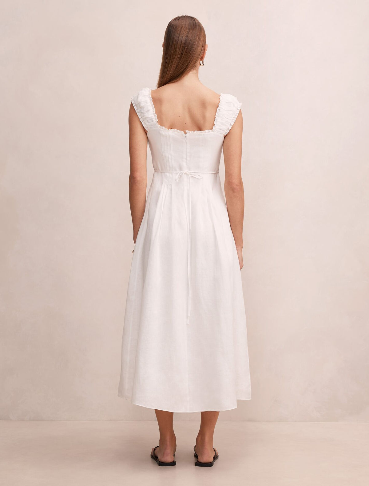 Adriana Pintuck Linen Midi Dress Forever New
