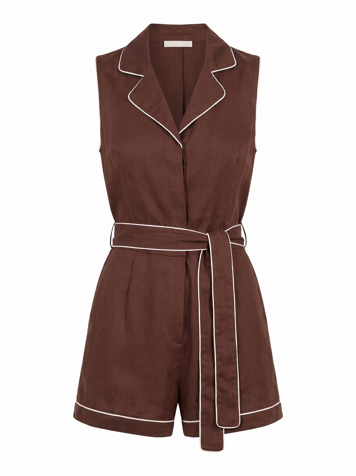 Claire Collared Linen Playsuit Forever New