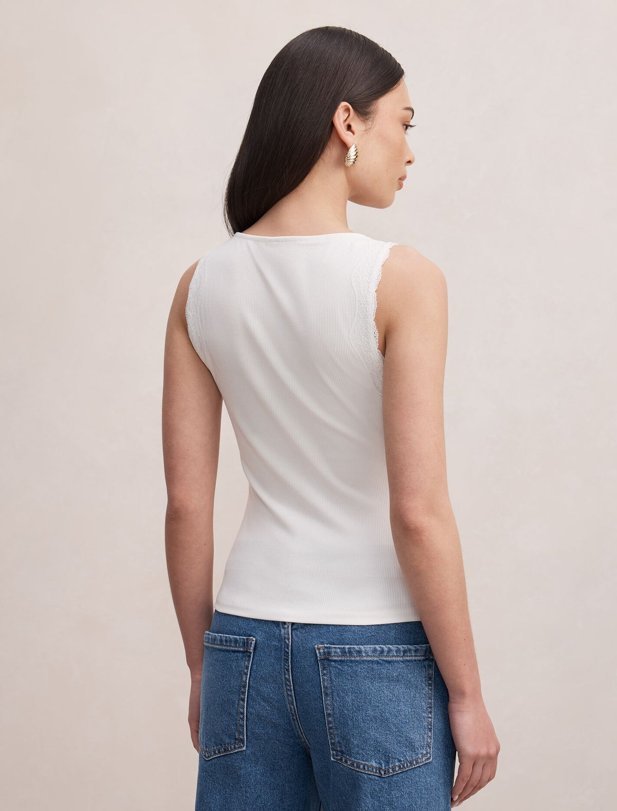 Karla Lace Trim Tank Top Forever New