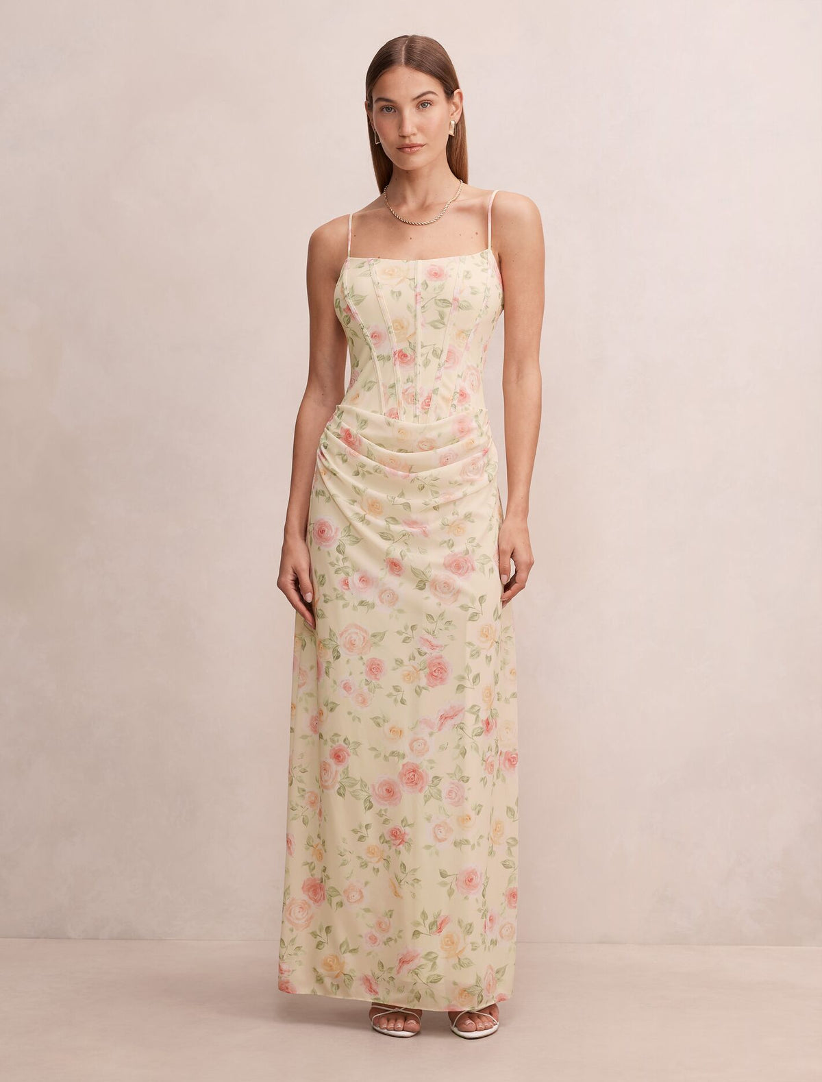 Maeve Corset Mesh Maxi Dress Forever New