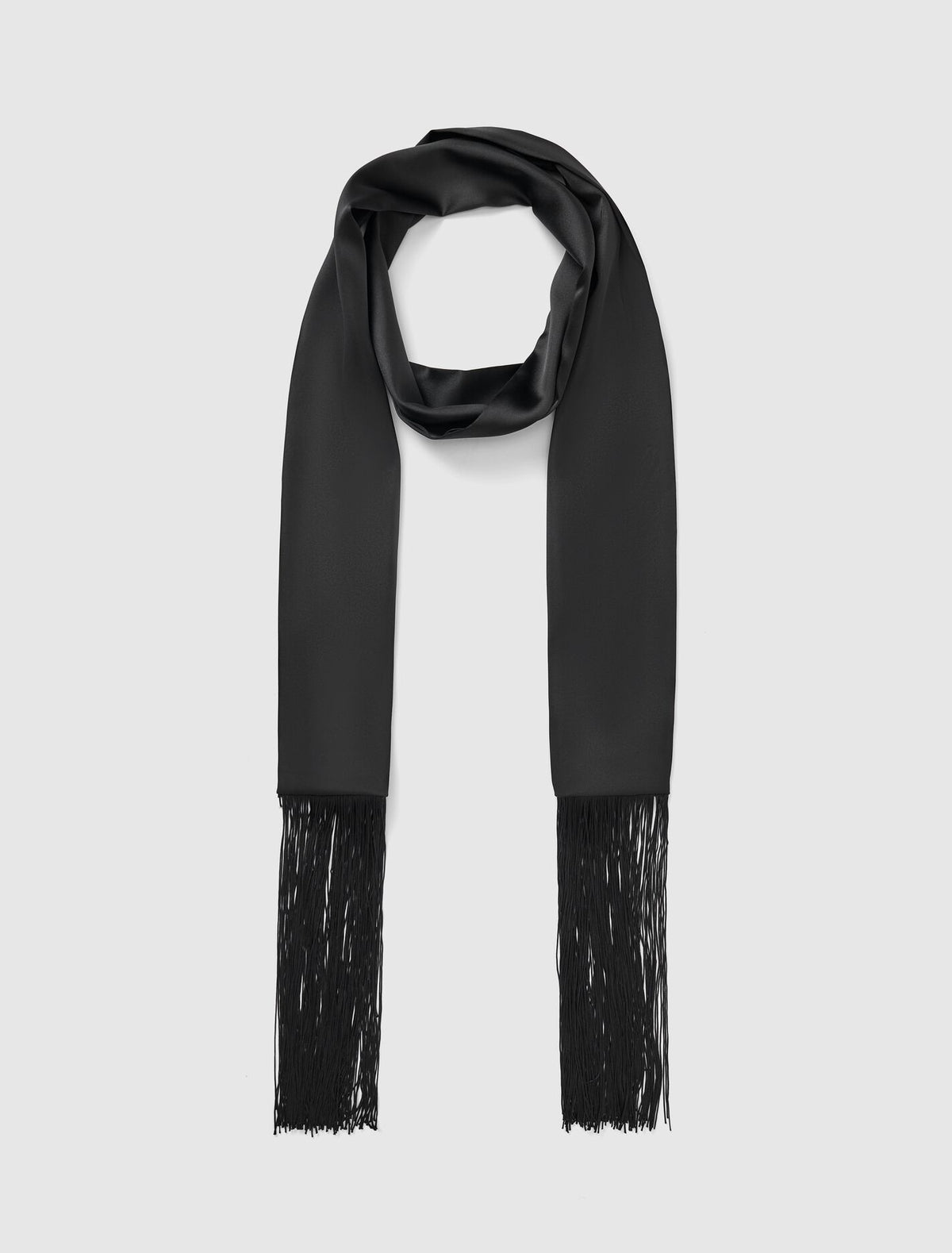 Saskia Satin Tassel Scarf 0 Black Forever New