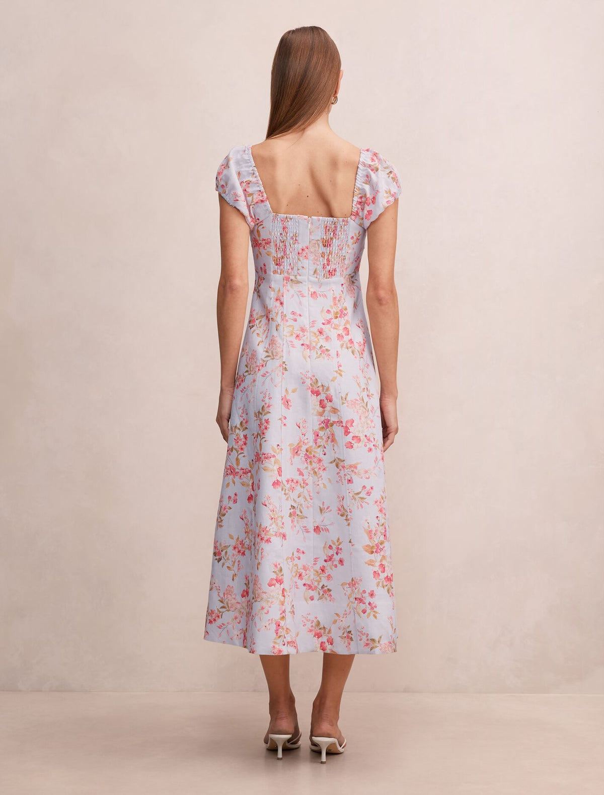 Sadie Cap Sleeve Linen Midi Dress Forever New