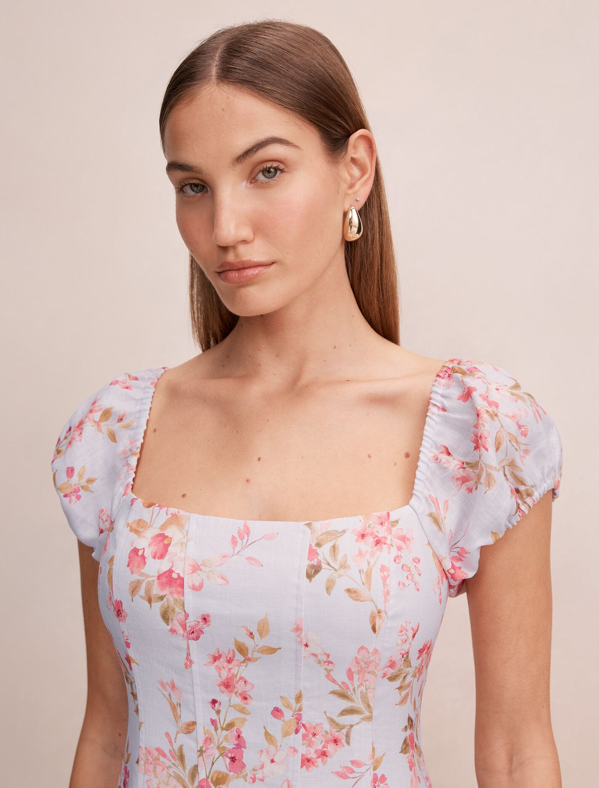 Sadie Cap Sleeve Linen Midi Dress Forever New