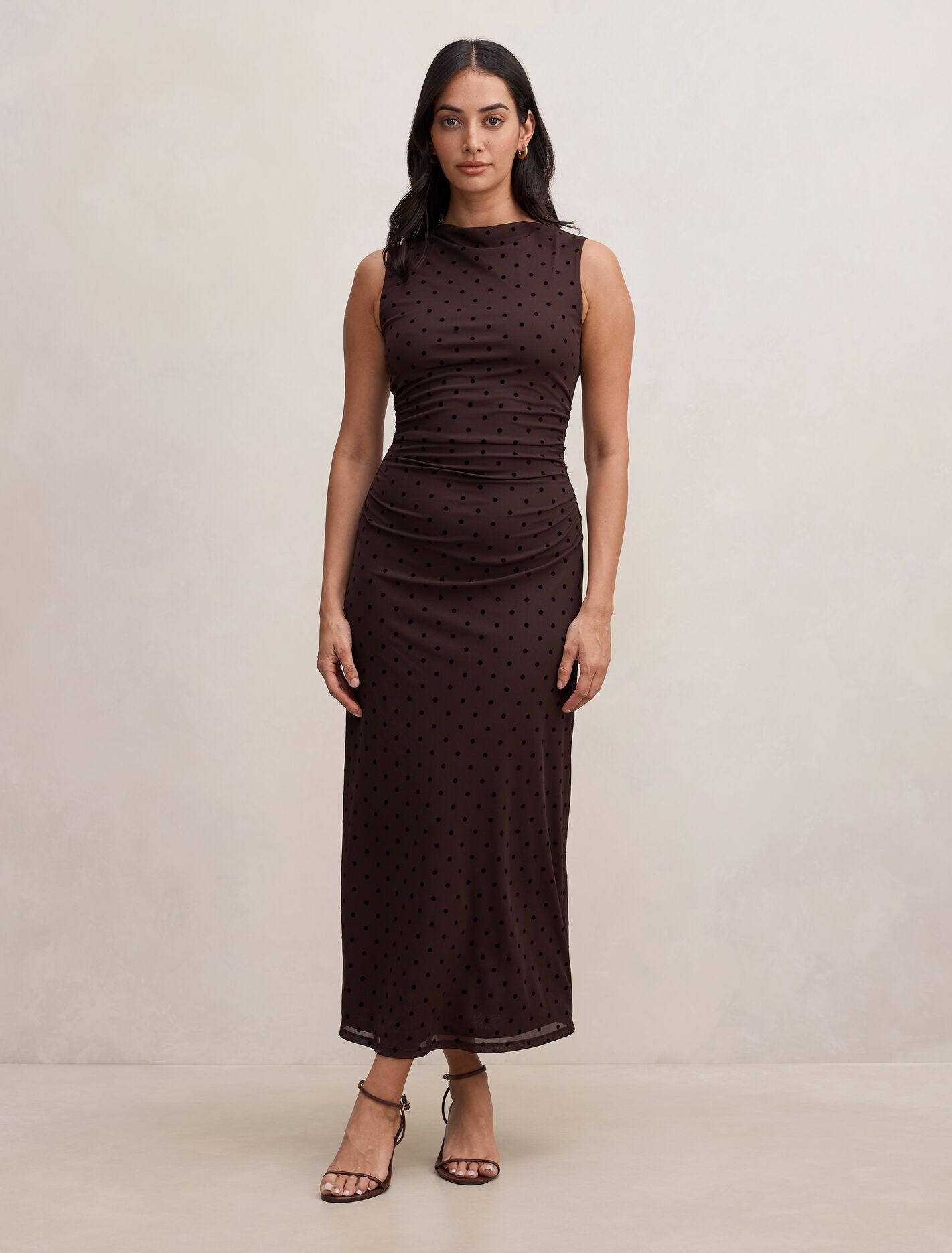 Allegra Spot Mesh Midi Dress Spot Forever New