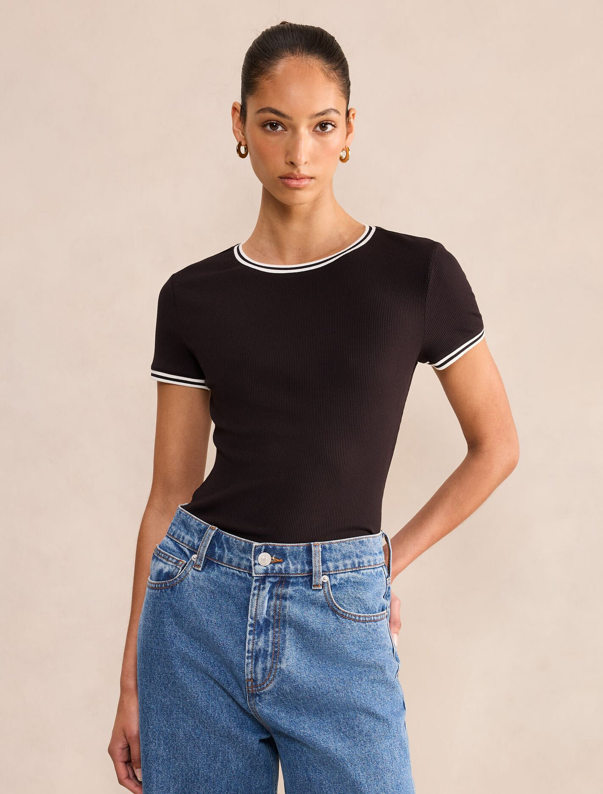 Rosie Tipped Trim Short Sleeve T-Shirt