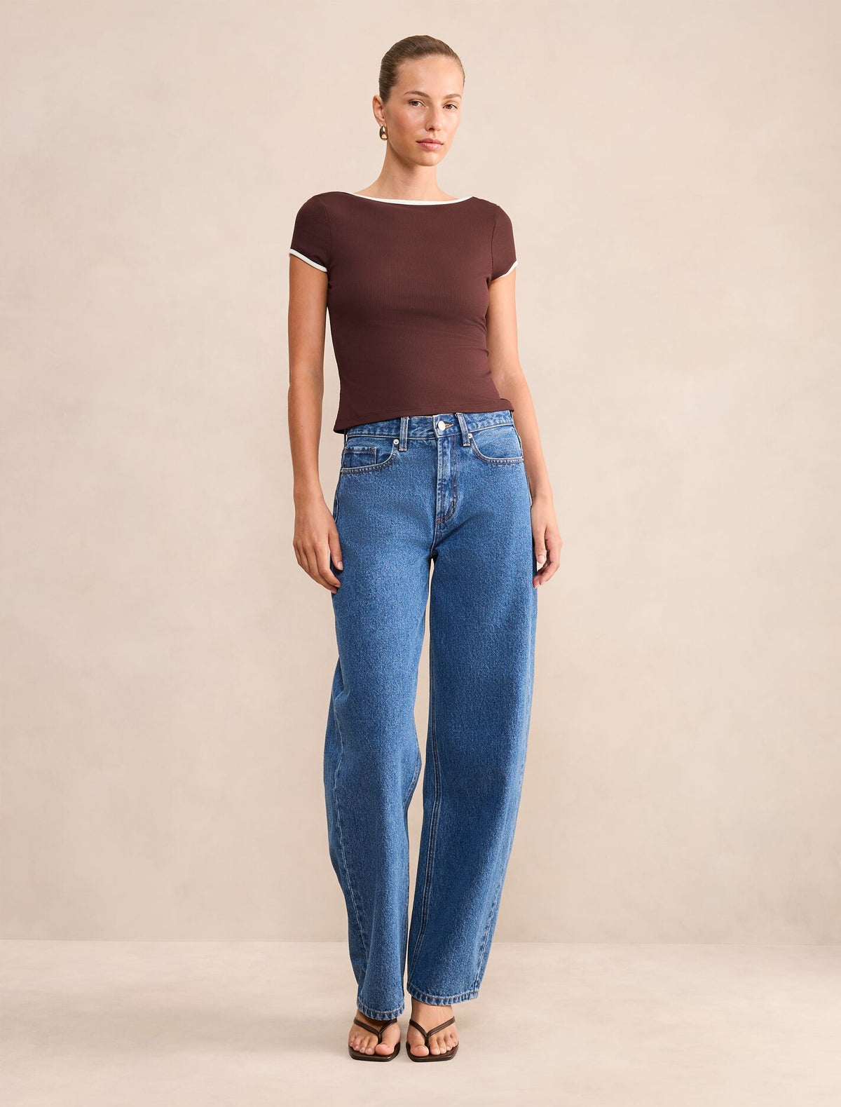 Luna Contrast Bind T-shirt Forever New