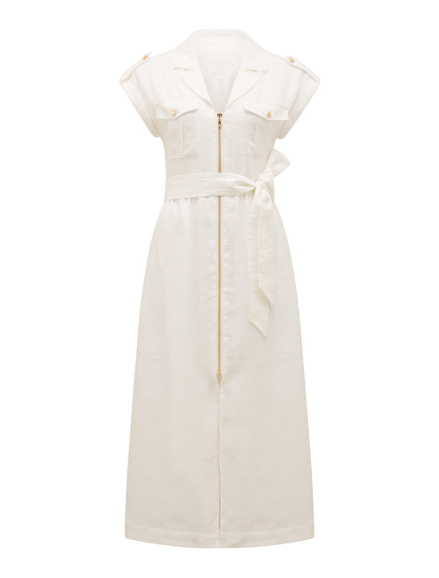 Alison Zip Utility Linen Midi Dress Forever New
