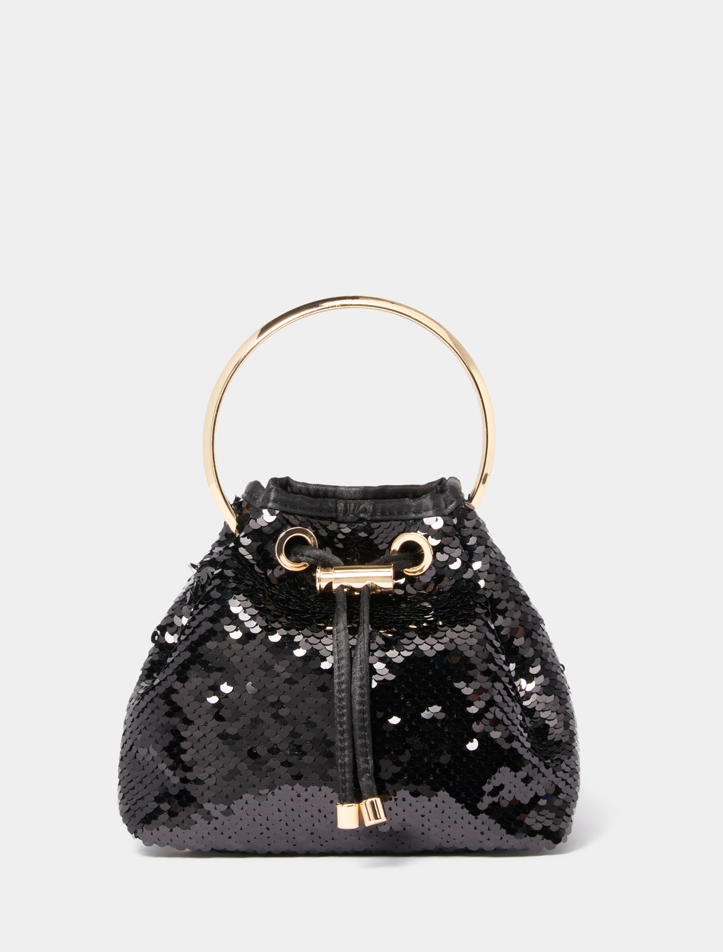 Stella Sequin Ring Handle Bag 0 Black Forever New