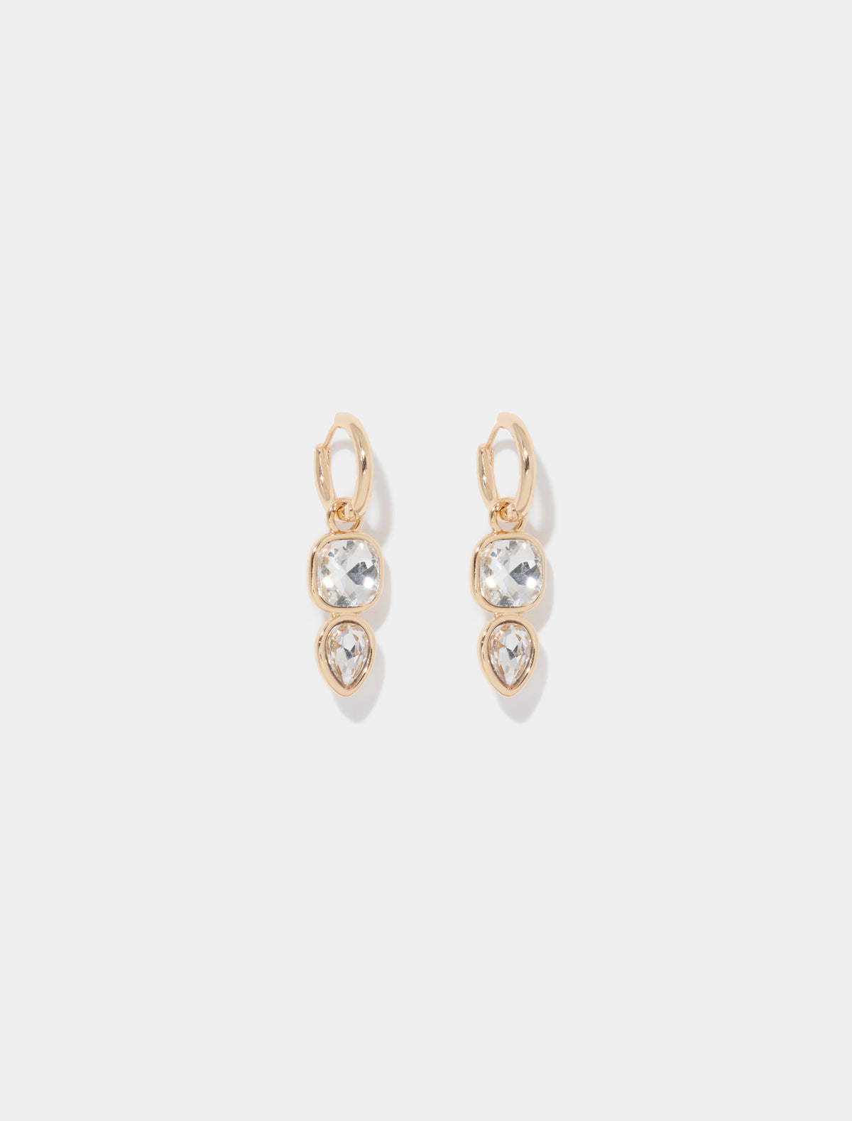 Juniper Stone Huggie Earrings 0 Gold Crystal Forever New