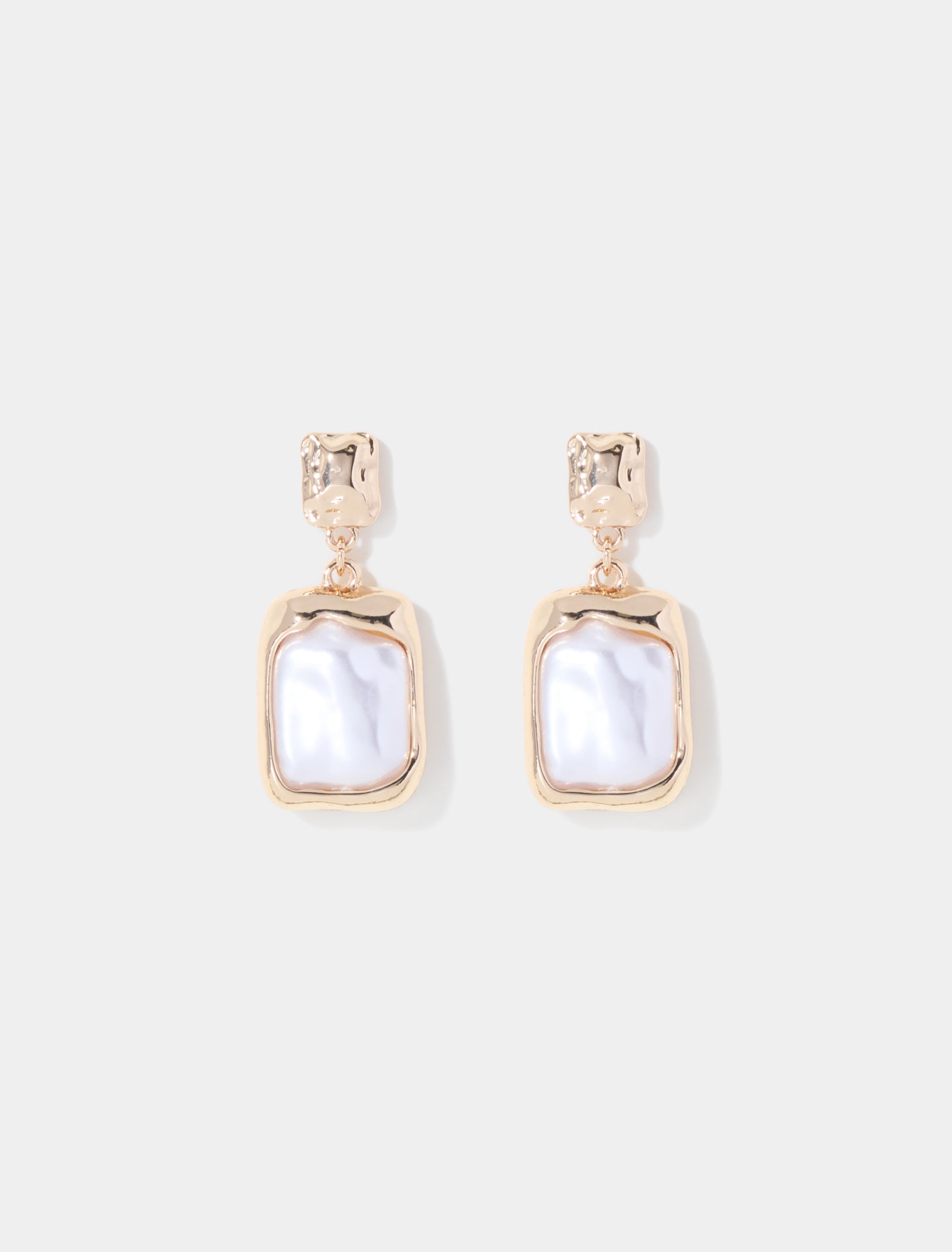 Ora Square Earrings 0 Gold Ivory Forever New