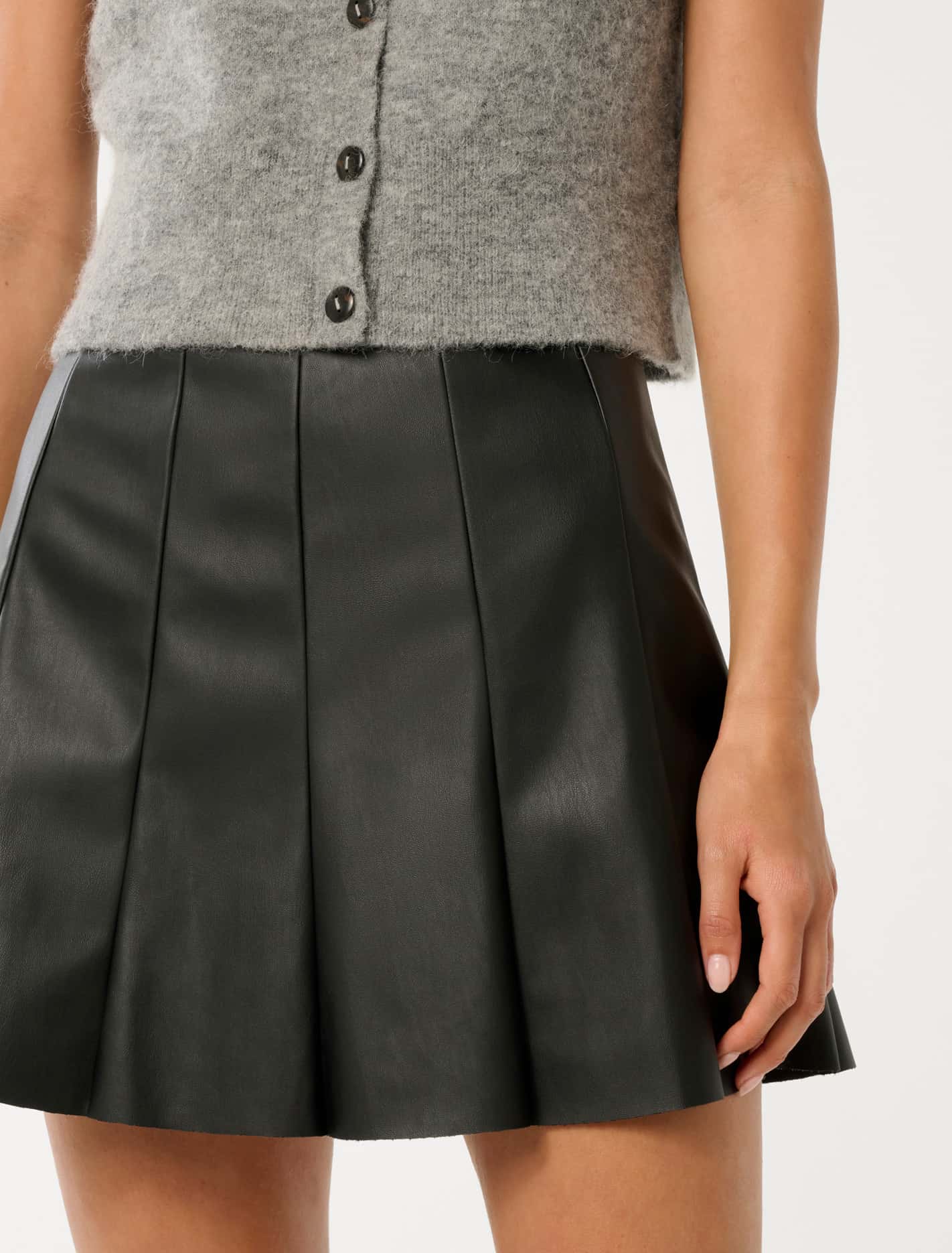 Pamela Vegan Leather Mini Skirt Forever New