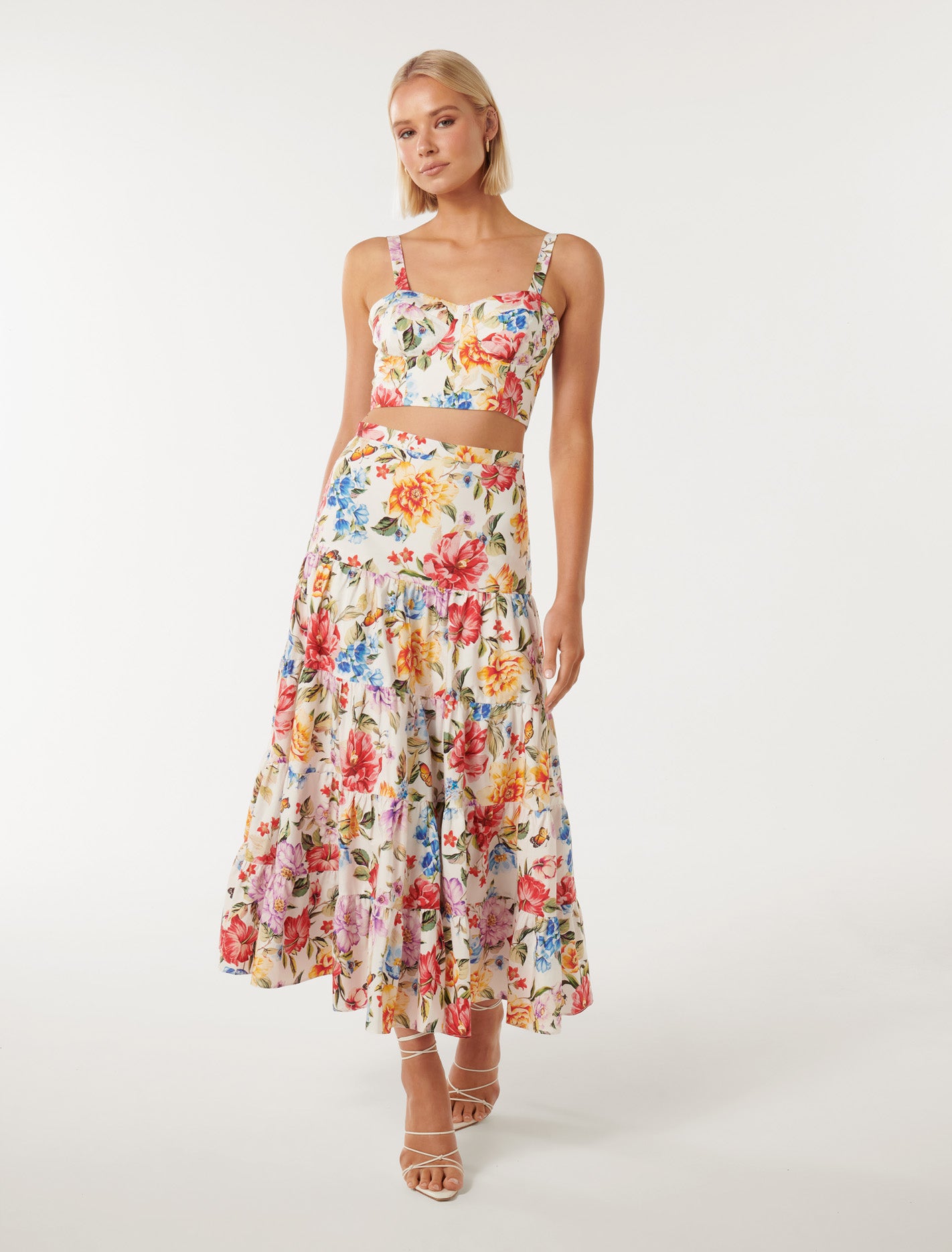 Tilly Tiered Midi Skirt Forever New