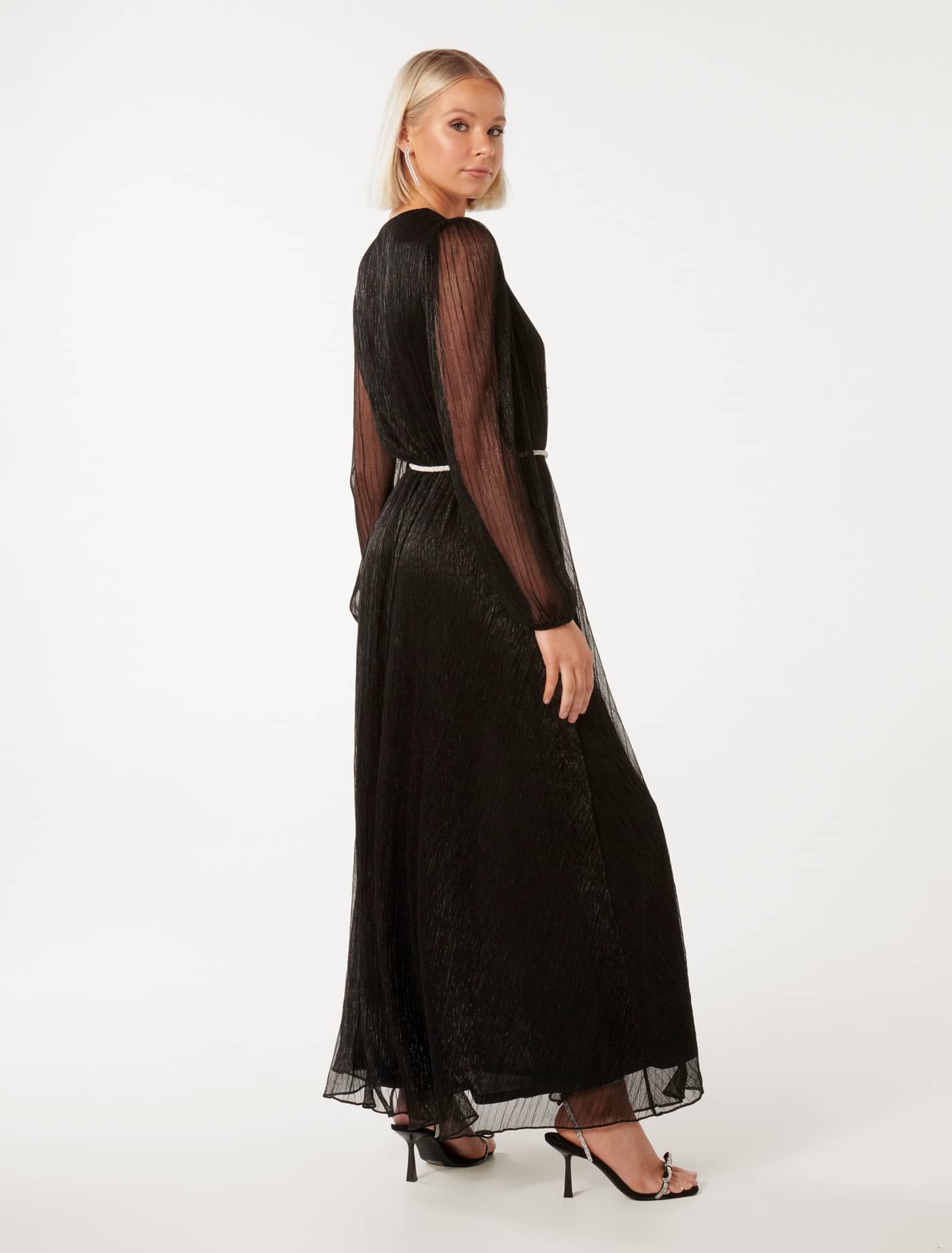 Amina Diamante Belt Plisse Maxi Dress Forever New