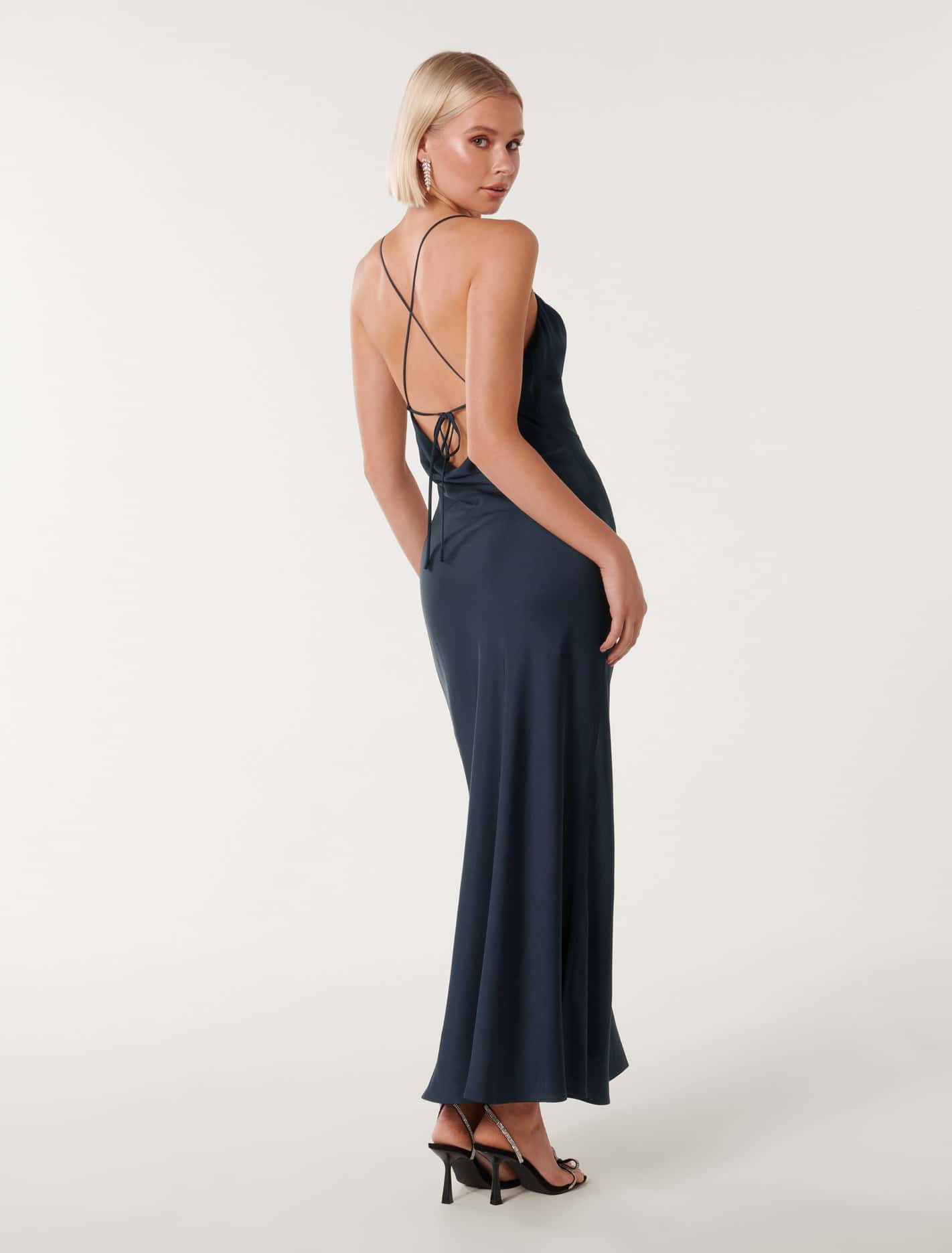 Ruby Tie Back Satin Maxi Dress Forever New