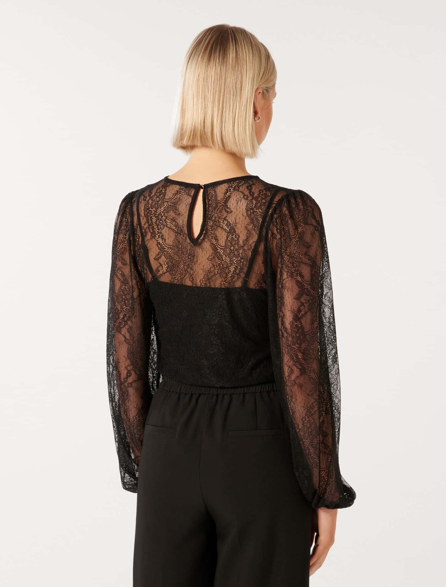 Alexis Round Neck Lace Top Forever New