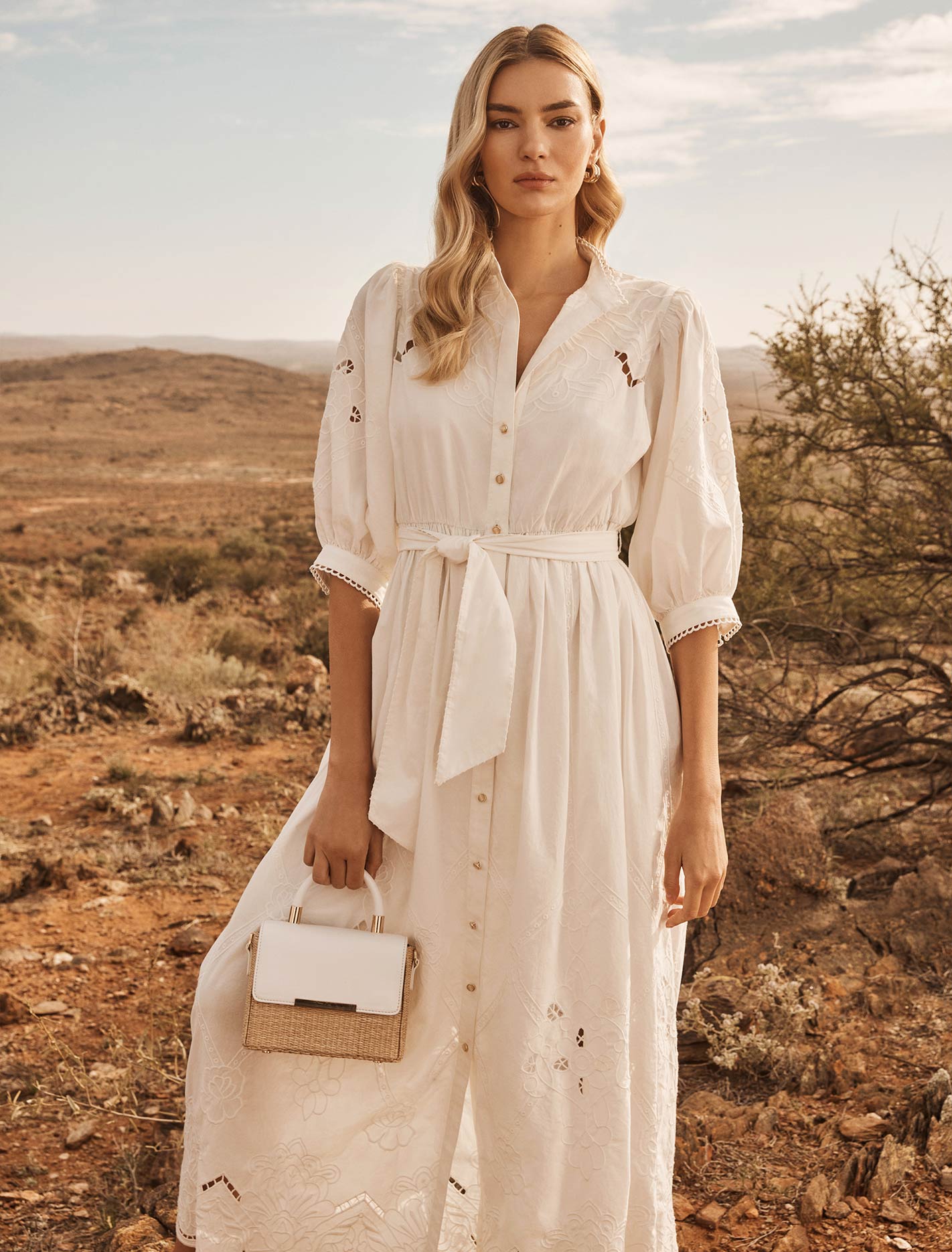 Aisha Broderie Midi Dress Forever New