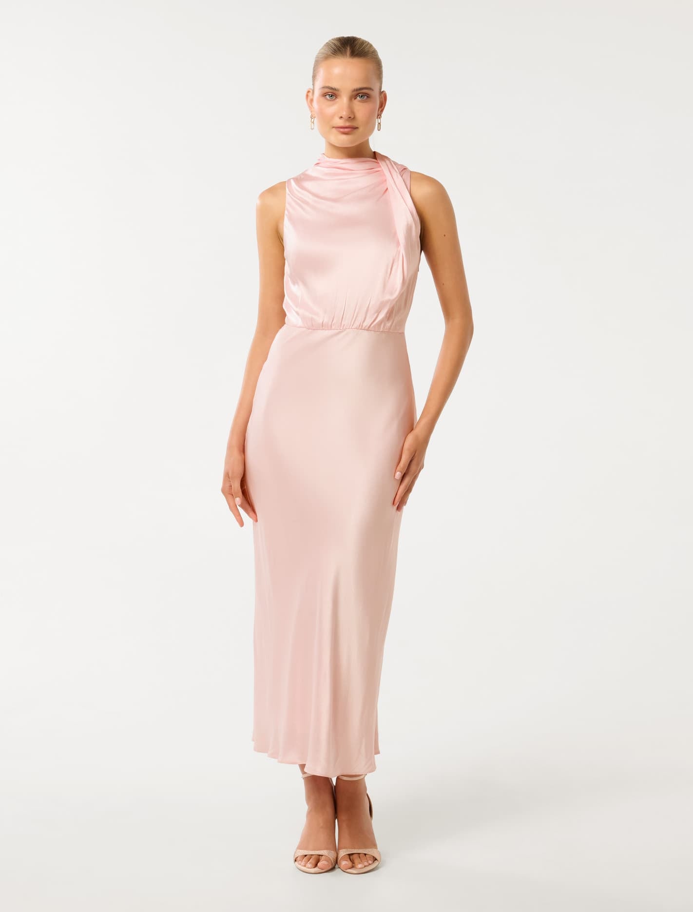 Sienna High Neck Satin Maxi Dress Forever New