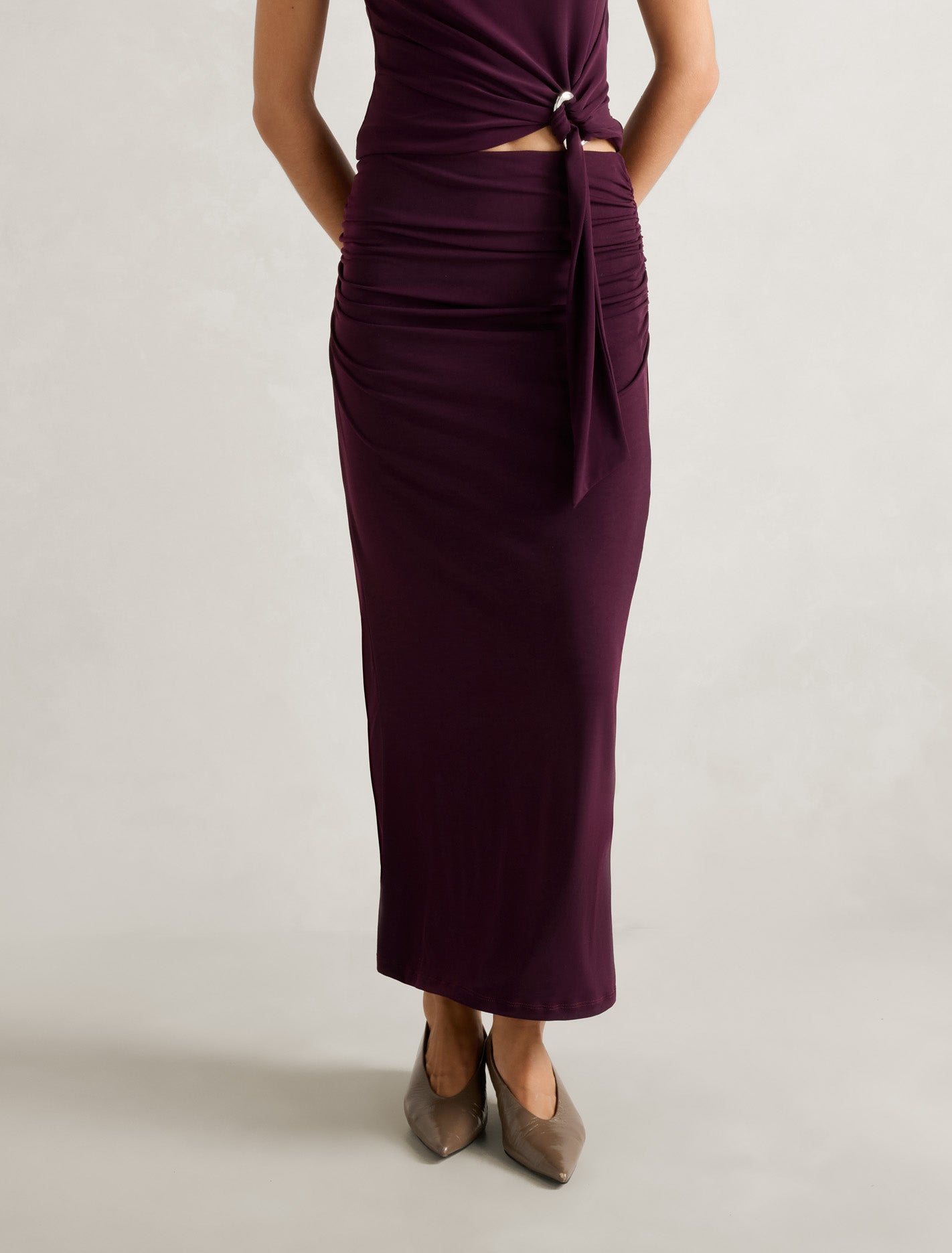 Jazelle Jersey Maxi Skirt Plum Co-ord Forever New
