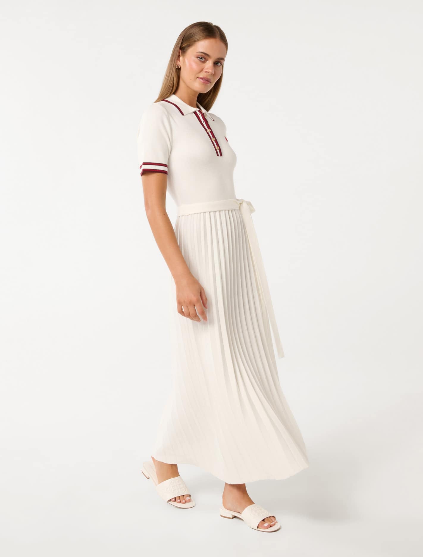 Andie Tipped Pleat Hem Dress Forever New