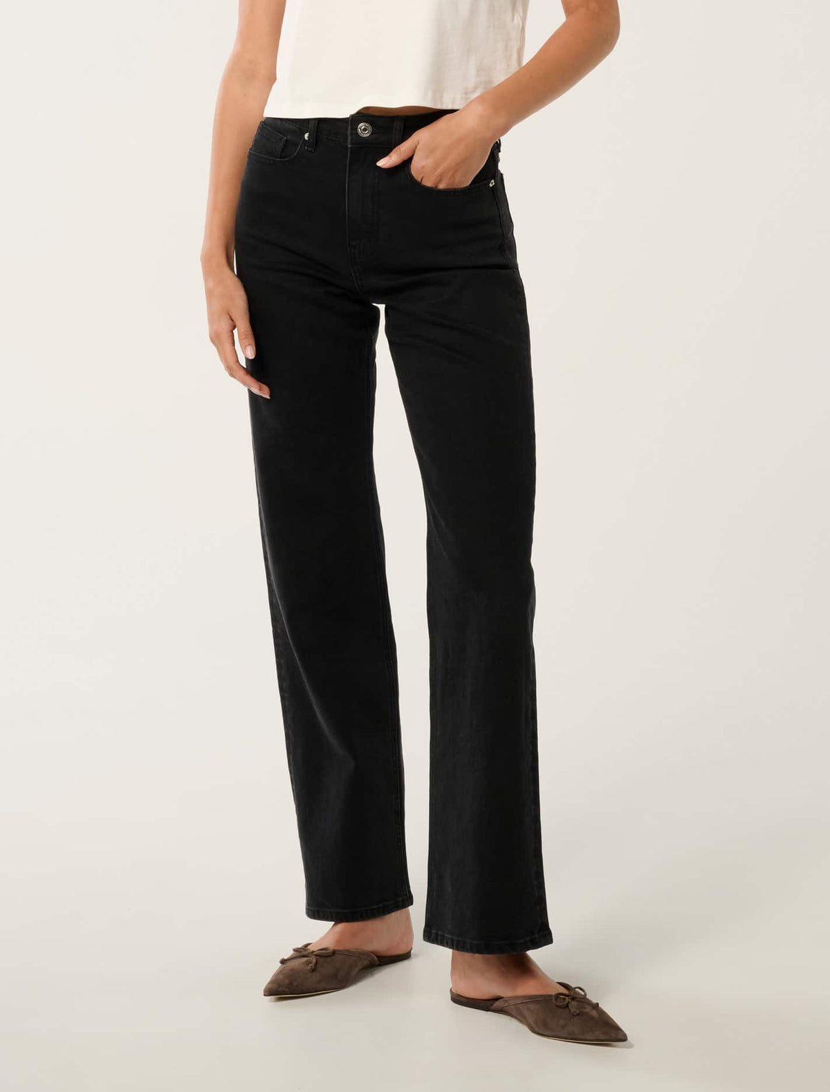 Skyla Straight Jeans Black Wash Forever New