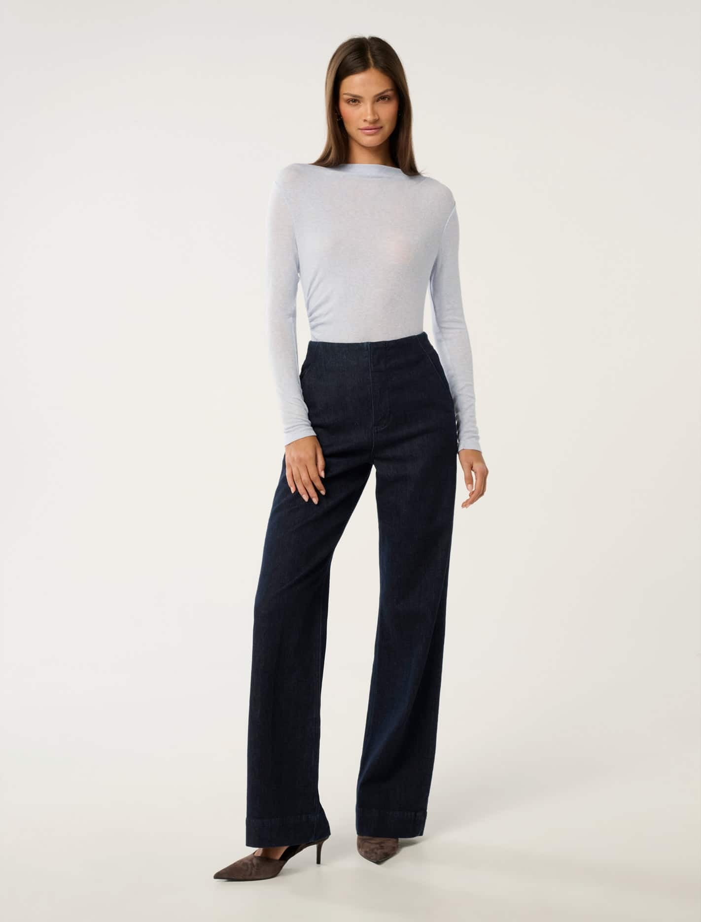RaeLynn Ruched Wool Blend Top Forever New
