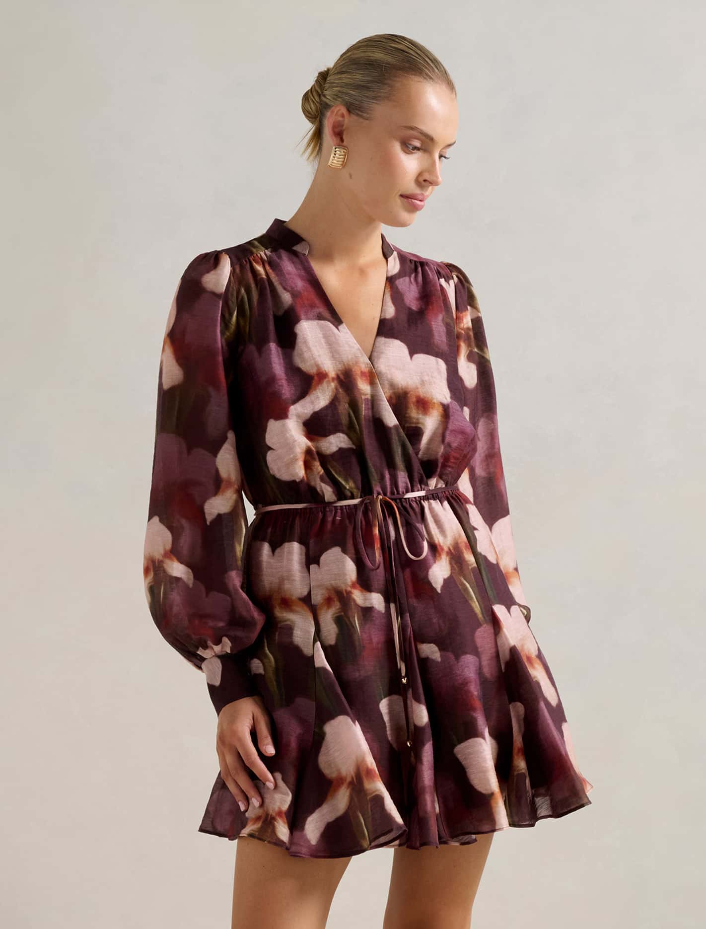Talia Long Sleeve Mini Dress Santon Floral Forever New