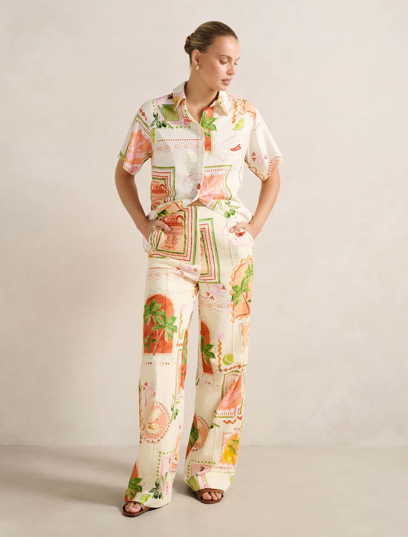 Ola Linen Wide Leg Pants Forever New