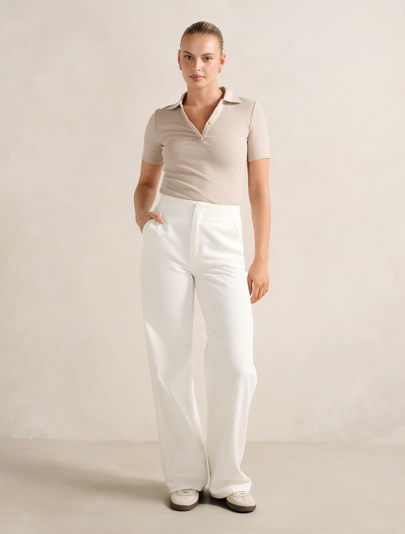 Amari Press Stud Polo Top Forever New