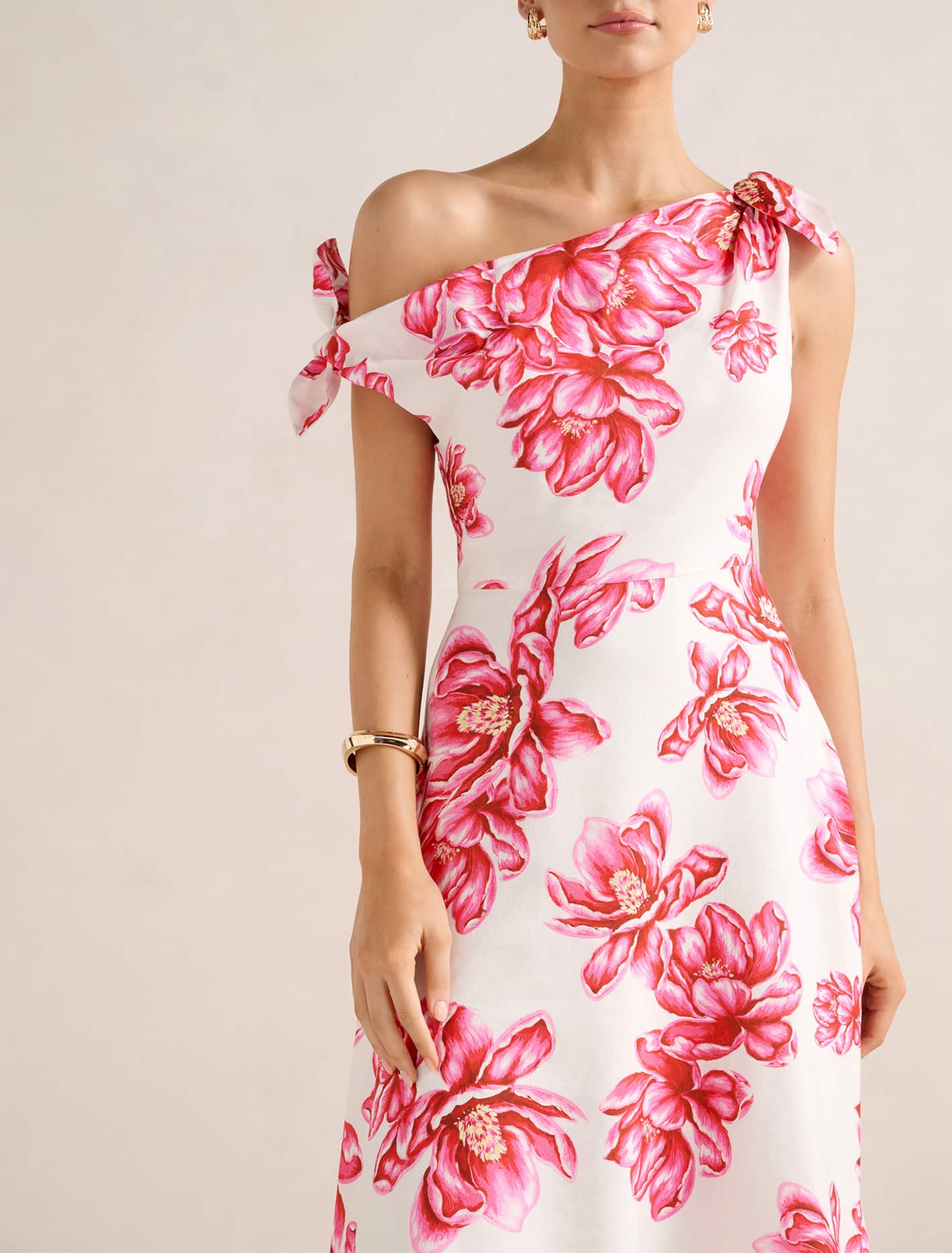 Vinetta Asym Bow Midi Dress Forever New