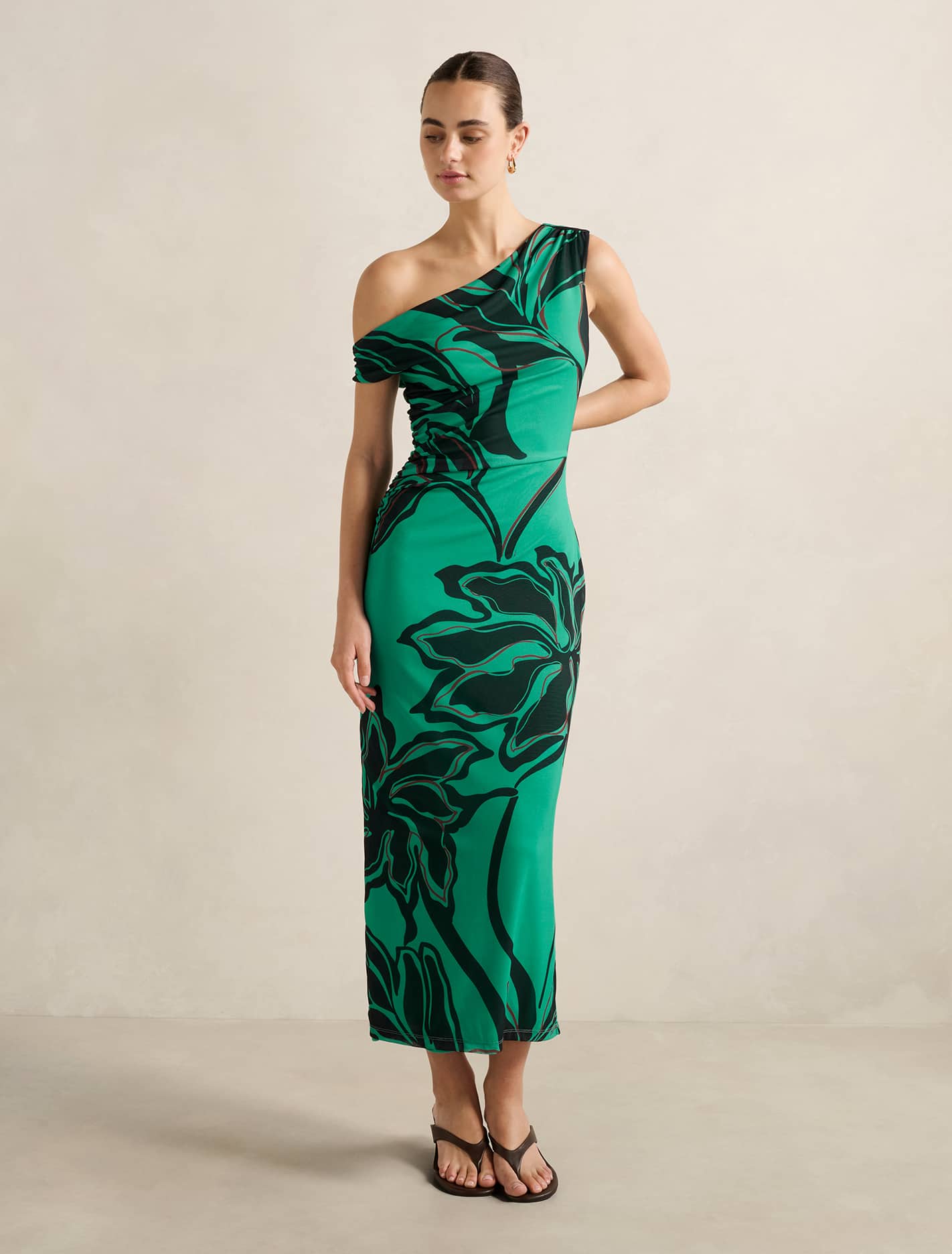 Gisella Tipped Mesh Midi Dress Mora Stencil Forever New