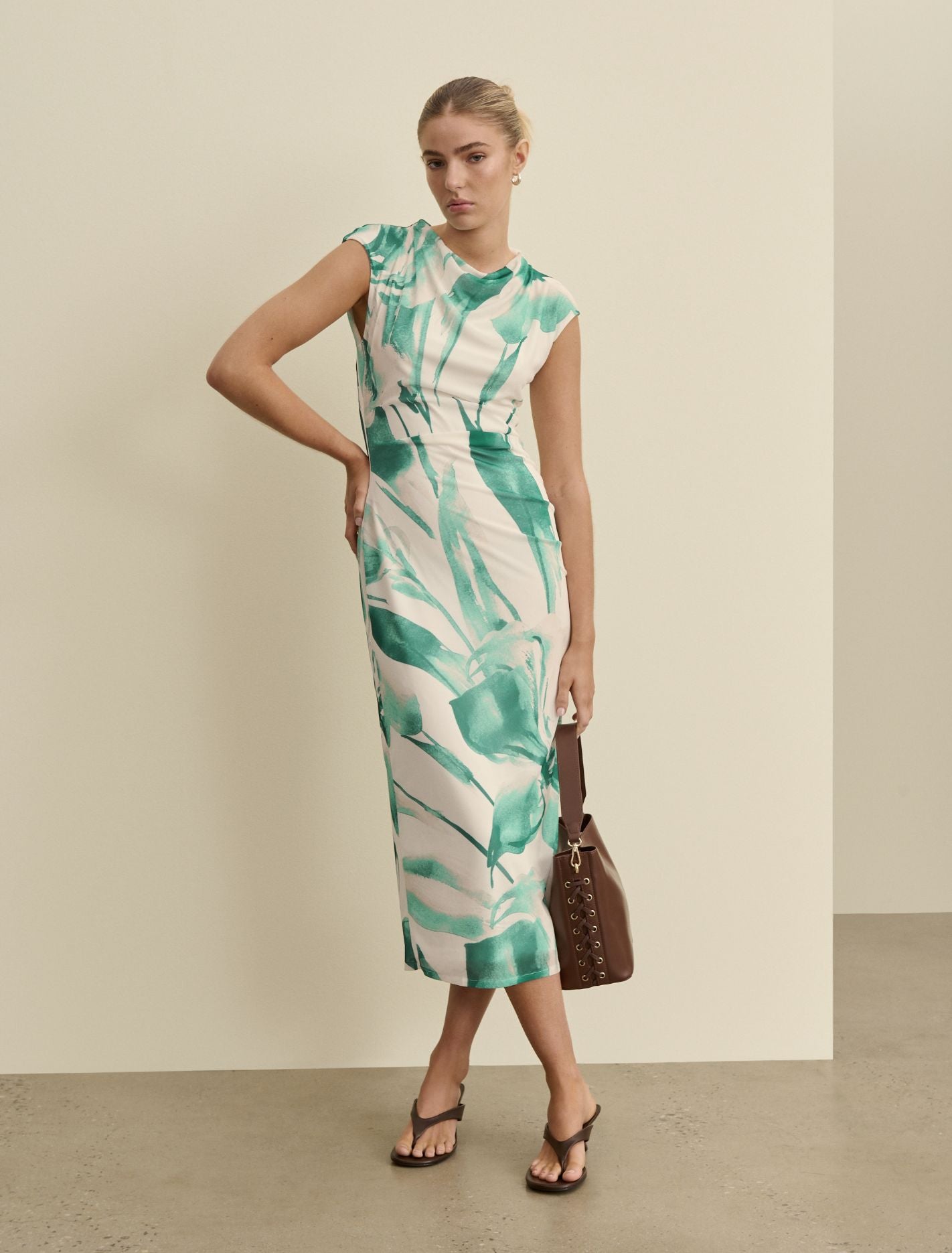 Alessi Extended Shoulder Midi Dress Forever New