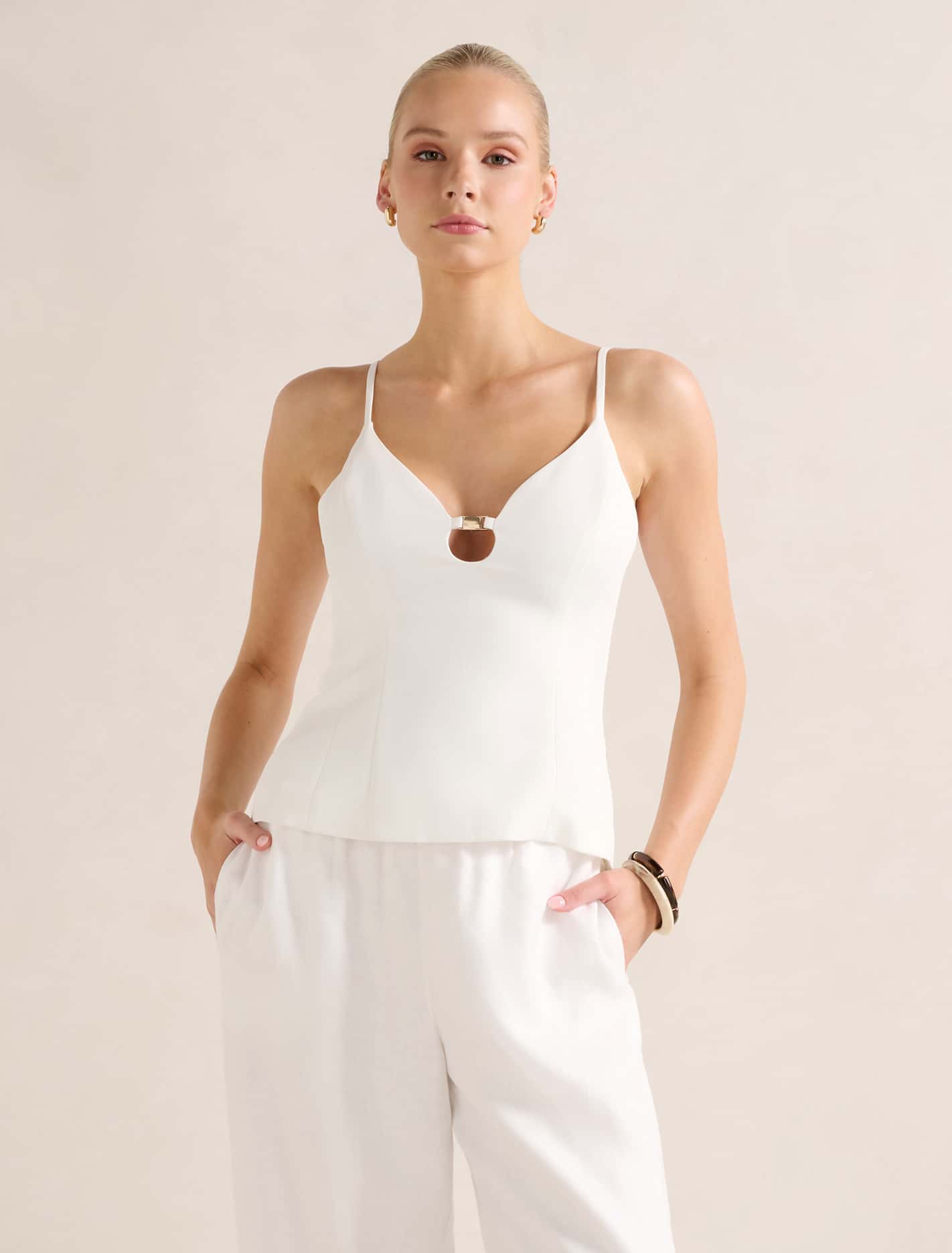 Emery Strappy Top Porcelain Forever New