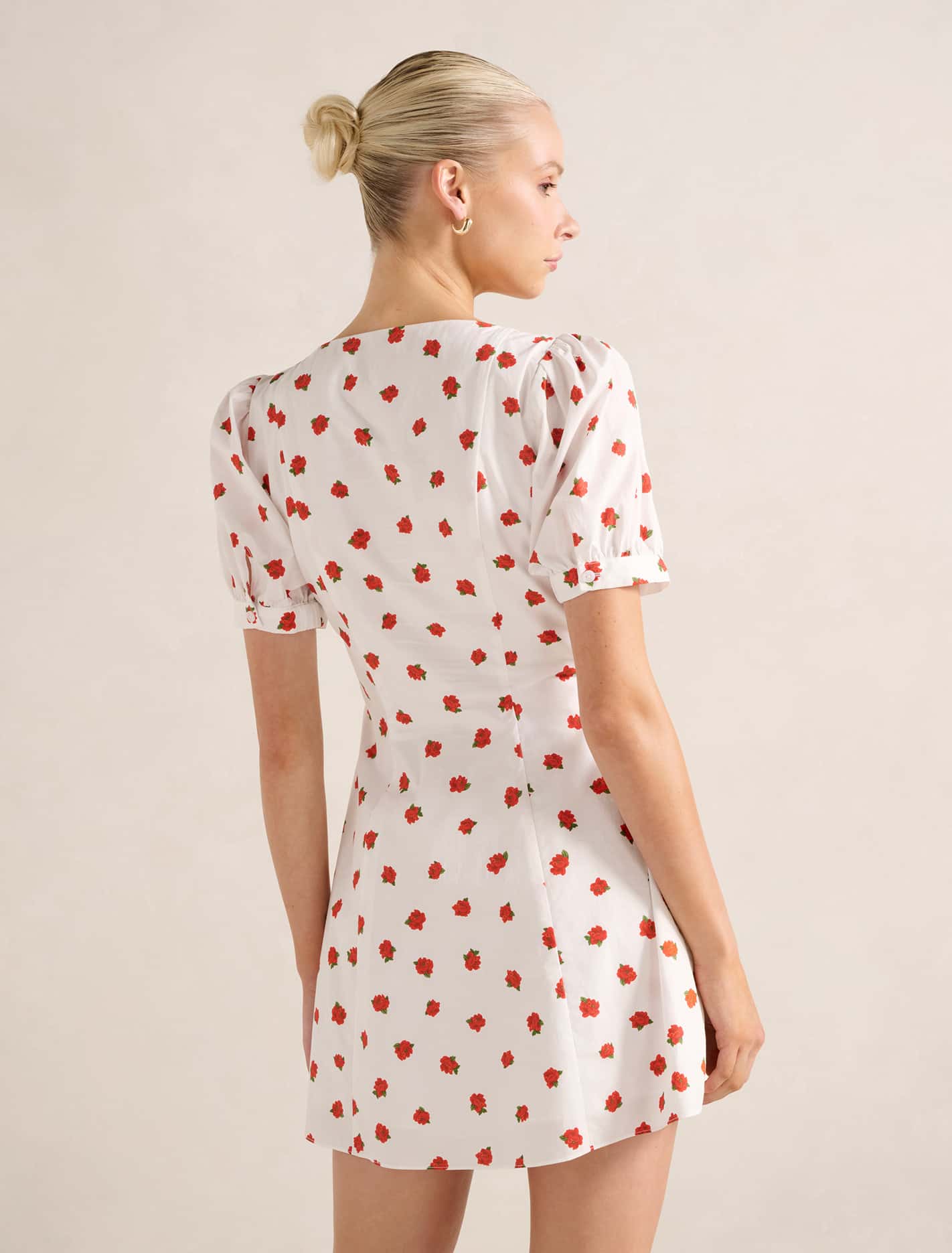 Mallory Gathered Cotton Mini Dress Forever New
