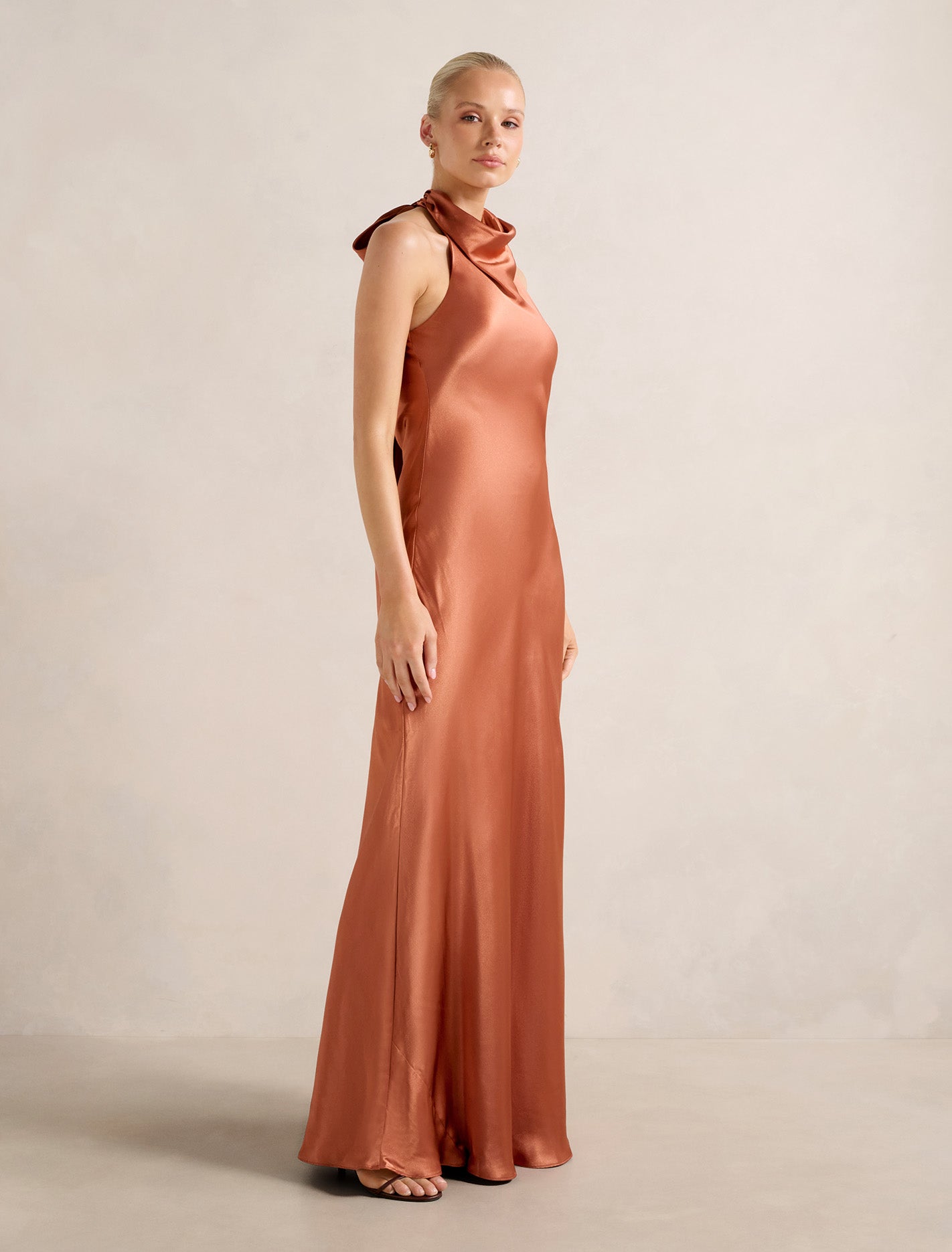 Clementine High Neck Satin Maxi Dress Forever New