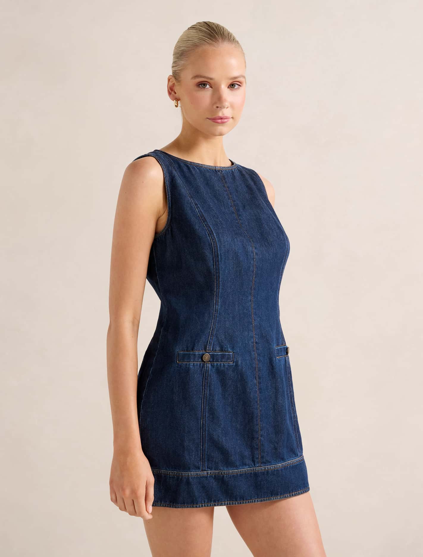 Spencer Denim Mini Dress Forever New