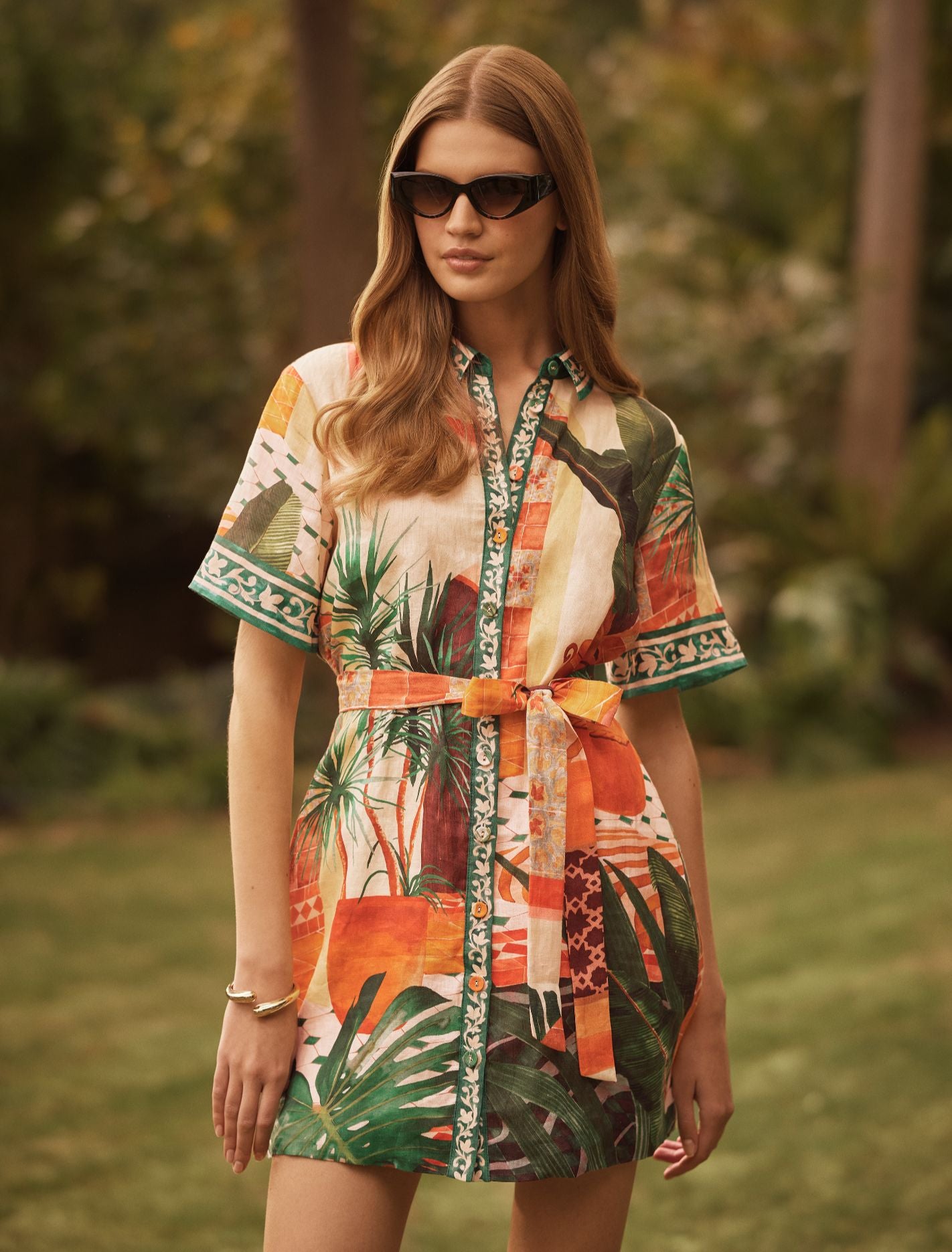 Sabine Printed Shirt Mini Dress Forever New