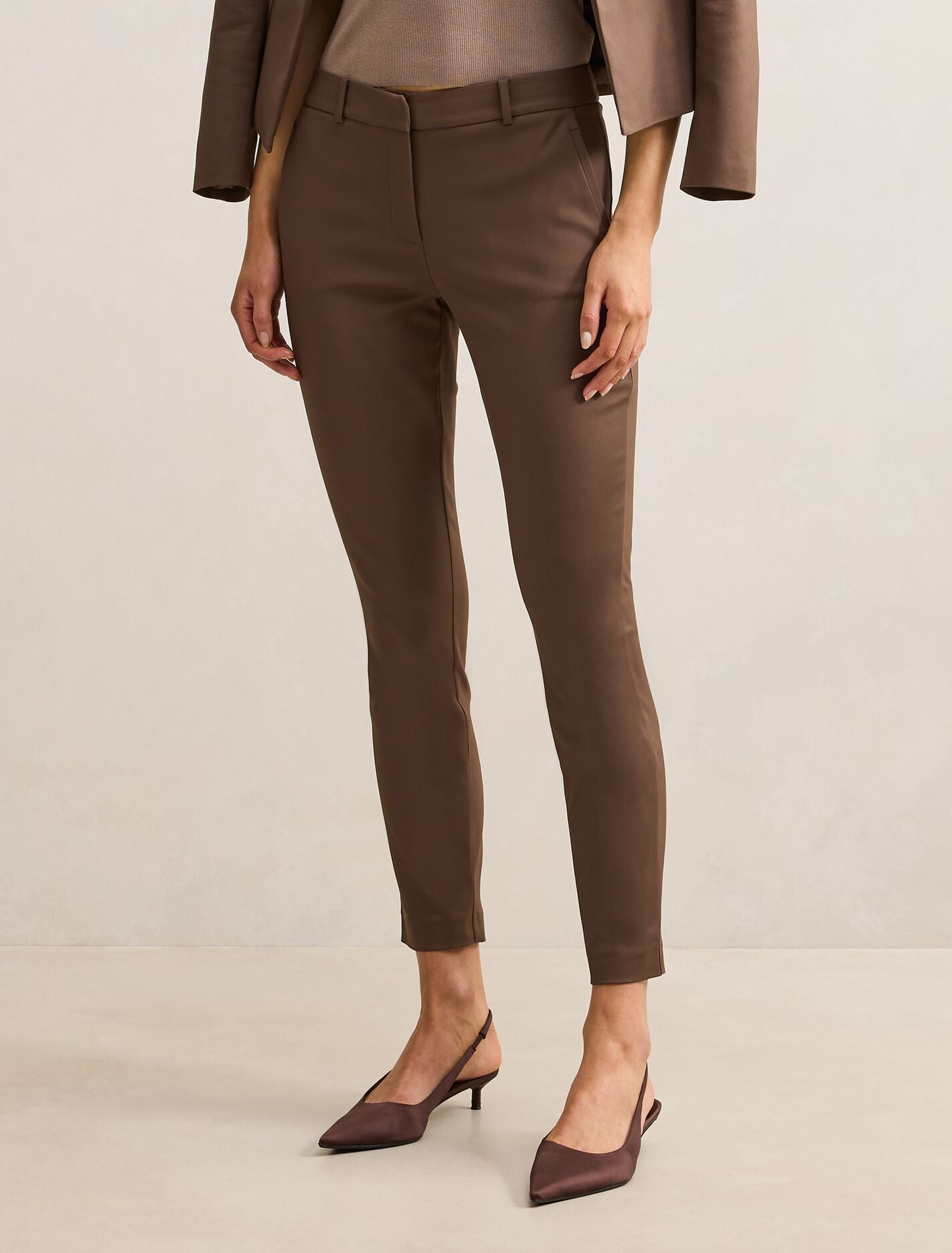 Grace 7/8Th Slim Pants Chocolate Suit Forever New