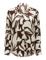 Lila Longline Printed Satin Shirt Forever New