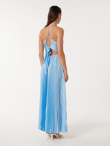 Geri Tie Back Pleated Maxi Dress Forever New