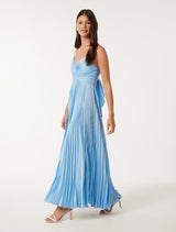 Geri Tie Back Pleated Maxi Dress Forever New