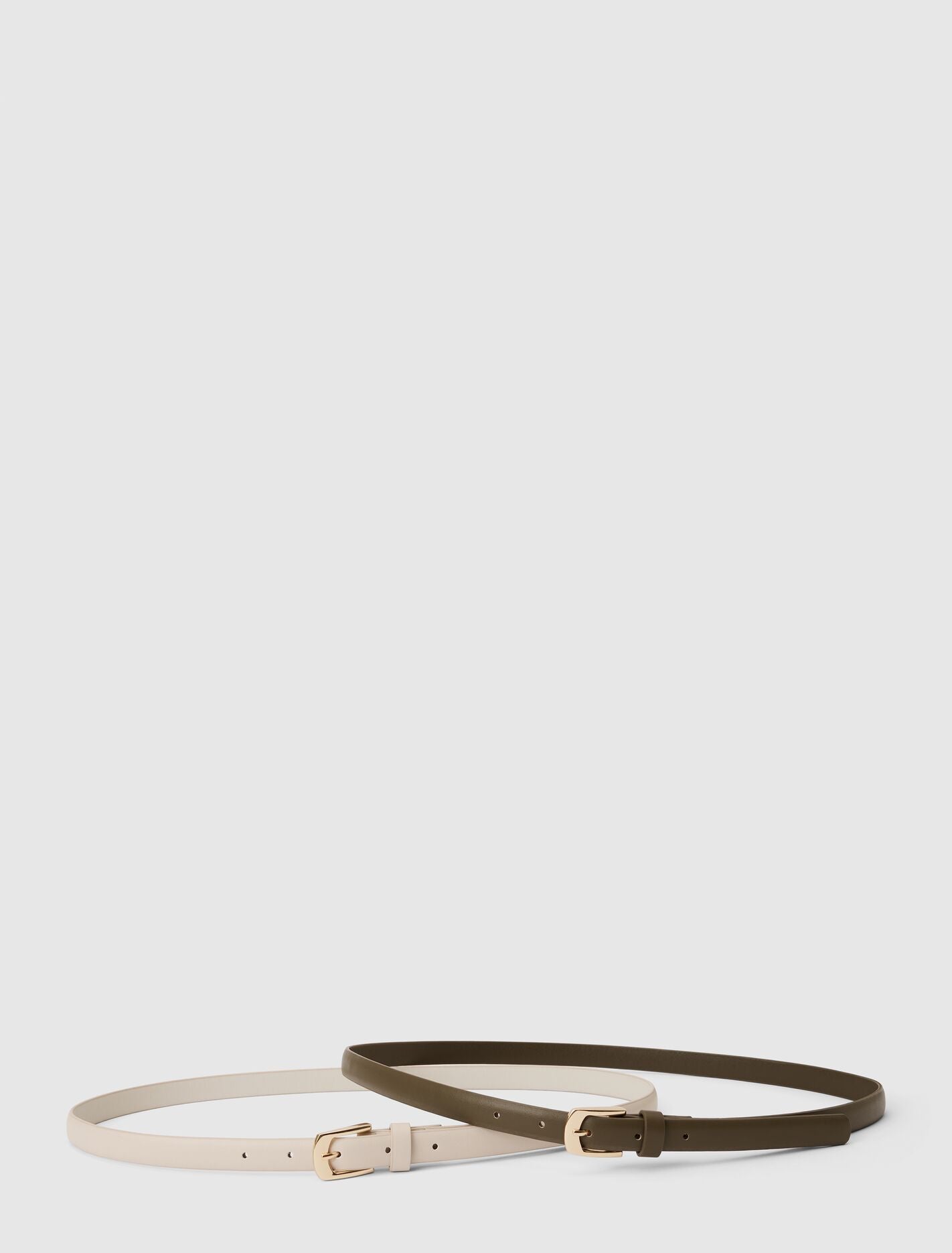 Harper 2 Pack Jean Belt Vintage Khaki Antique White Forever New